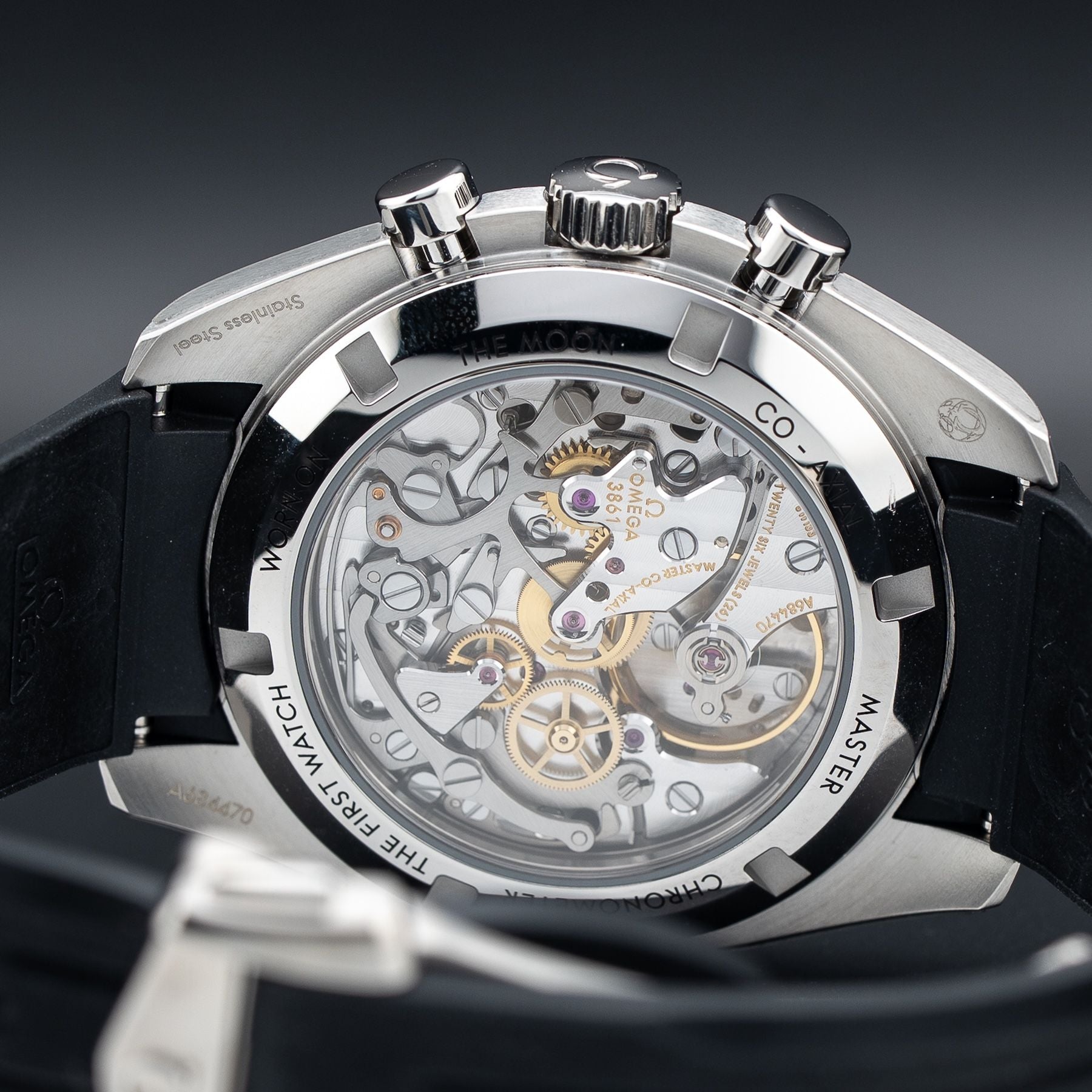 Omega 310.32.42.50.04.001 Speedmaster Moonwatch Professional White Dial On Rubber Strap