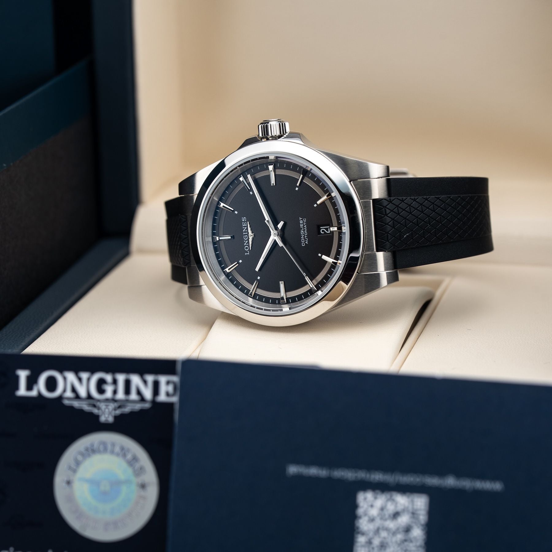 Longines L3.720.4.52.9 Conquest Black Dial 38mm