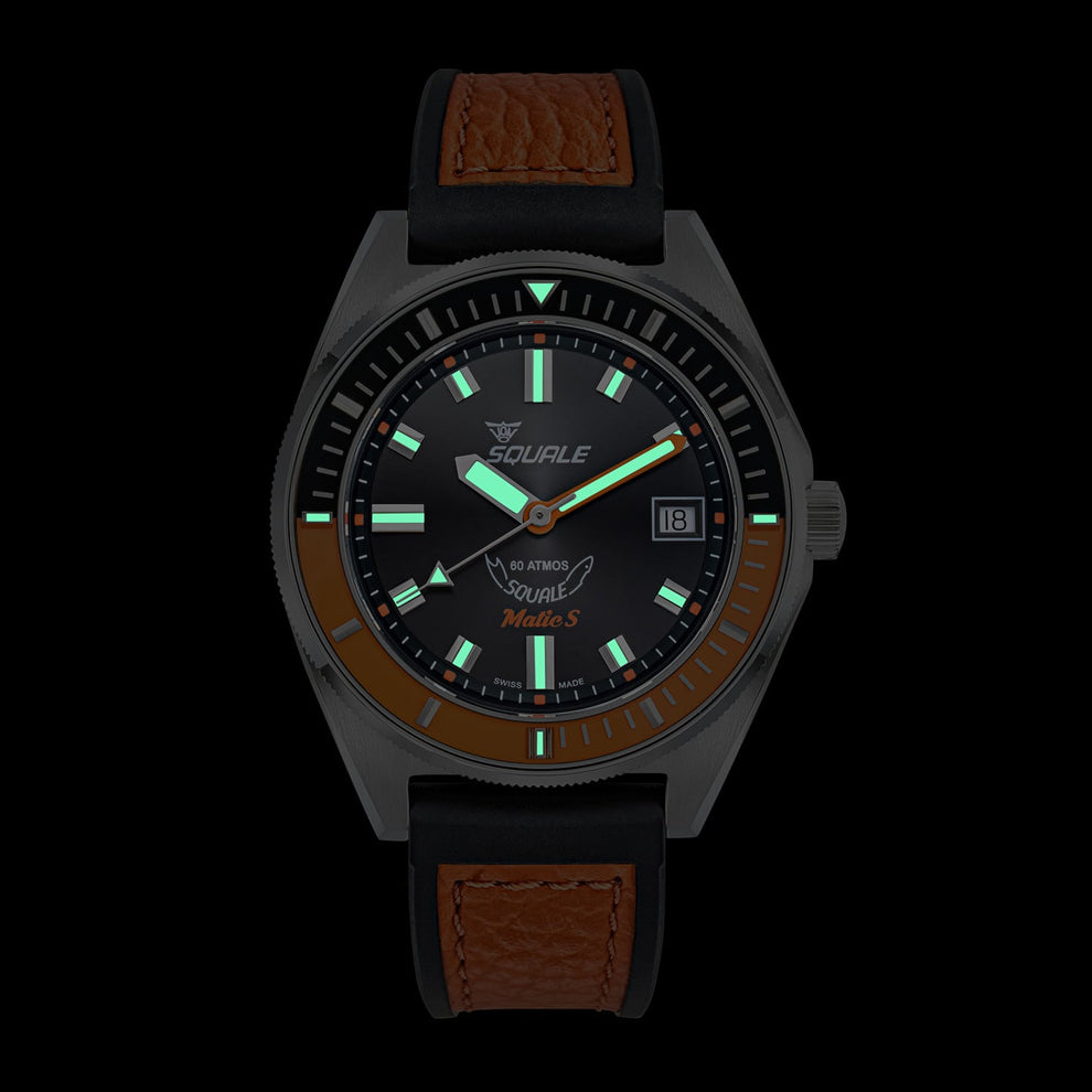 Squale MATICBKOBK.RLOR Matic-S Orange HydroLeather