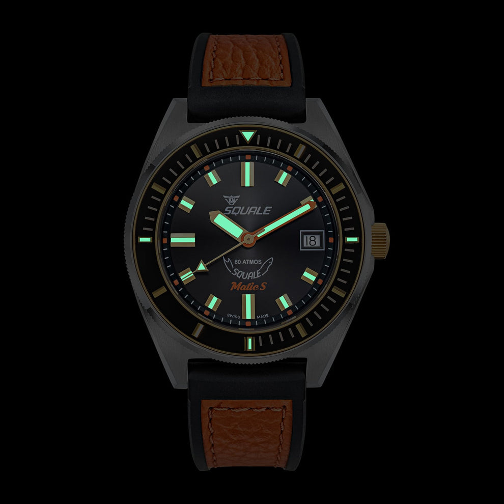 Squale MATICGBKBK.RLOR Matic S Two-Tone HydroLeather