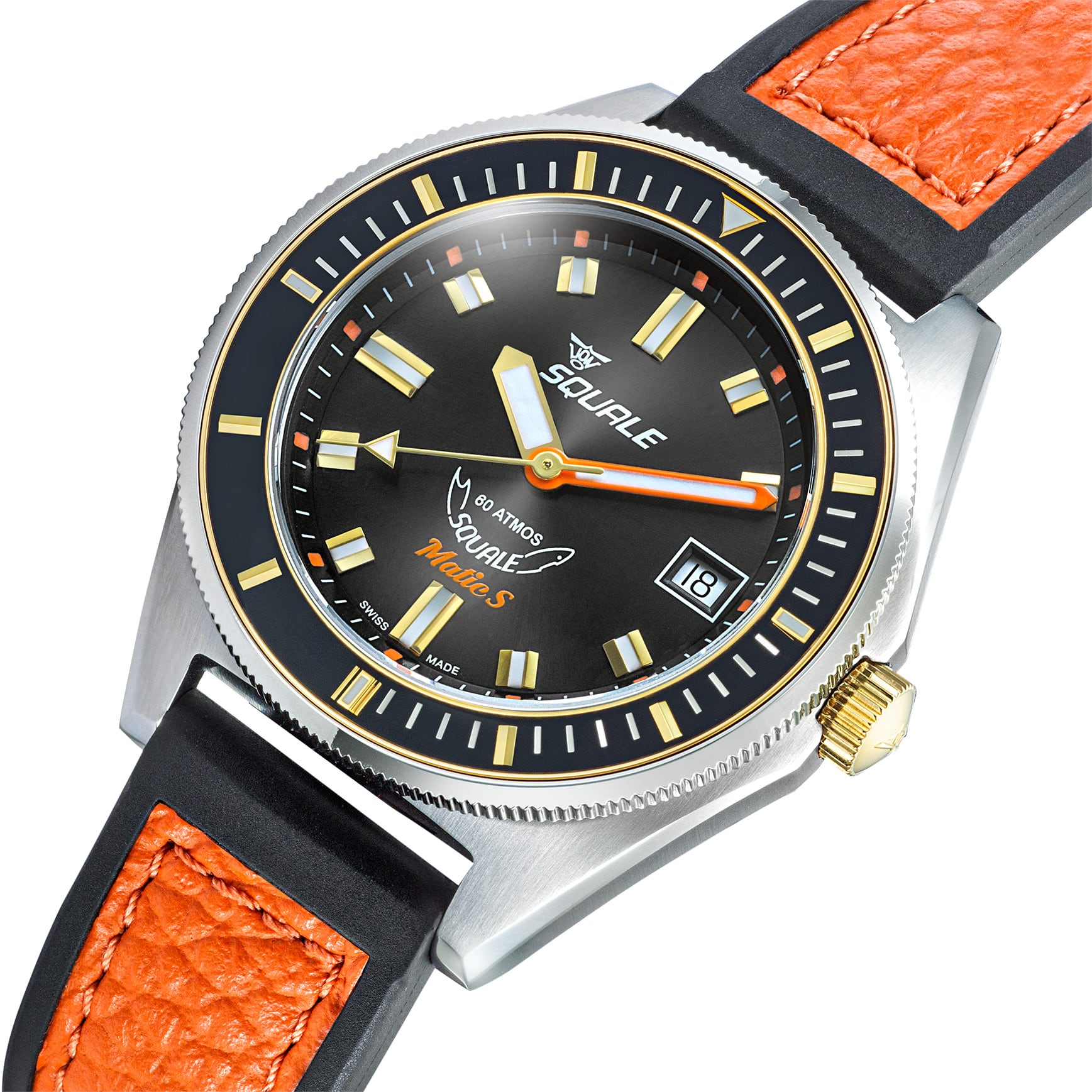 Squale MATICGBKBK.RLOR Matic S Two-Tone HydroLeather