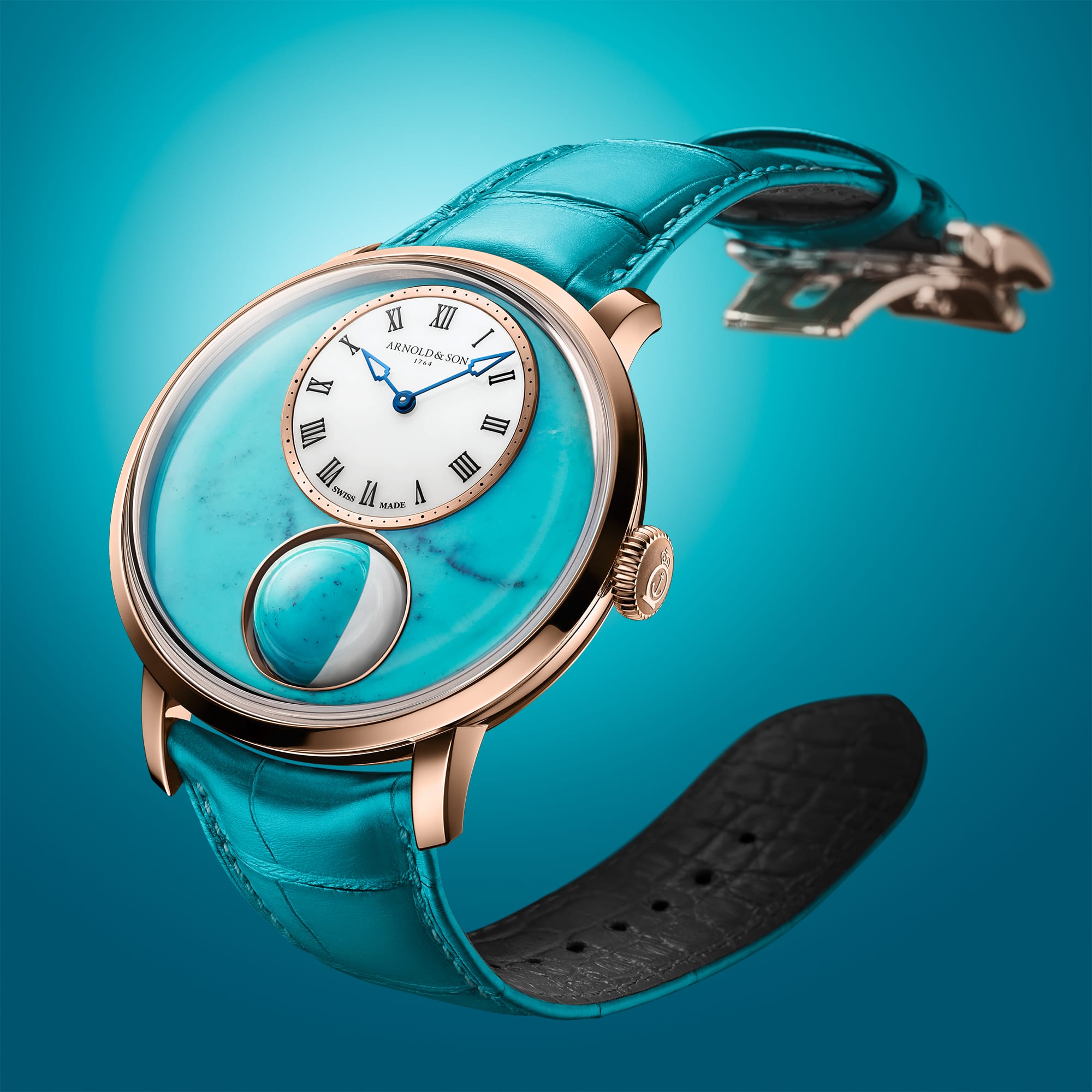 Arnold & Son Luna Magna Red Gold 5N Turquoise