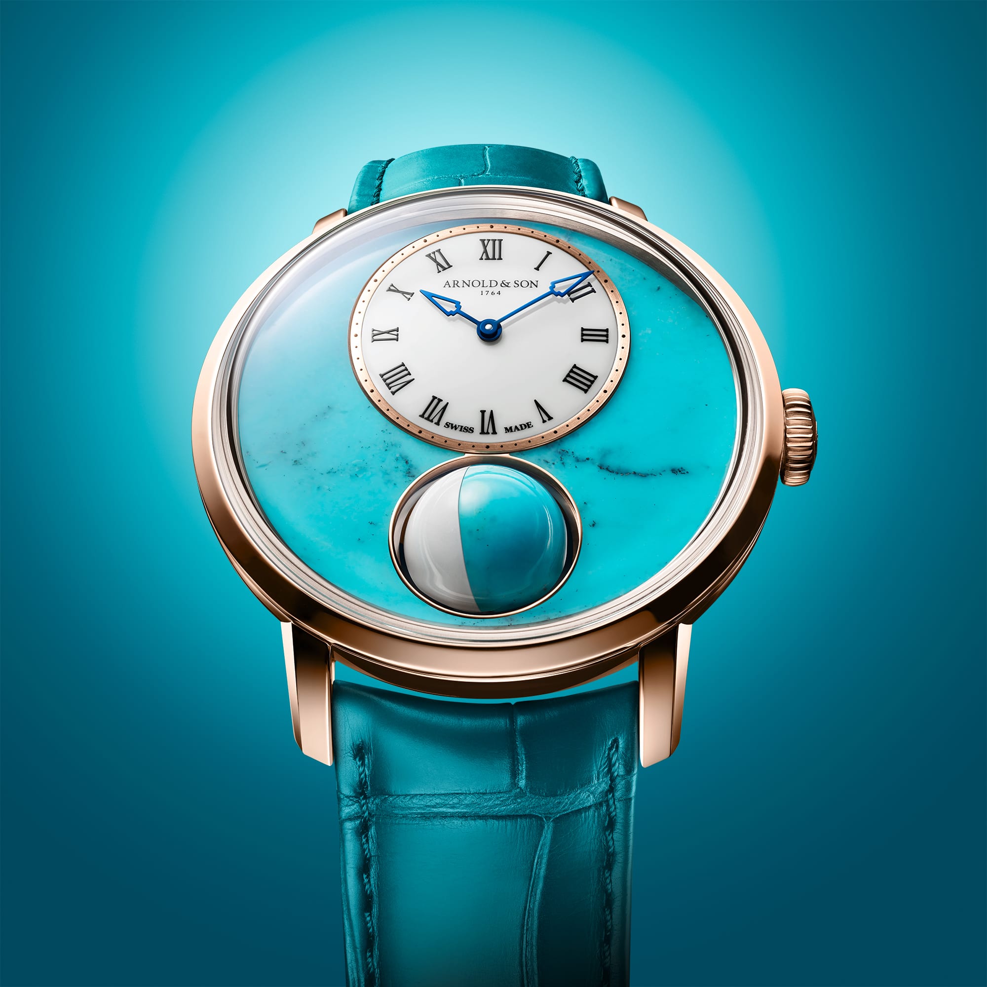Arnold & Son Luna Magna Red Gold 5N Turquoise