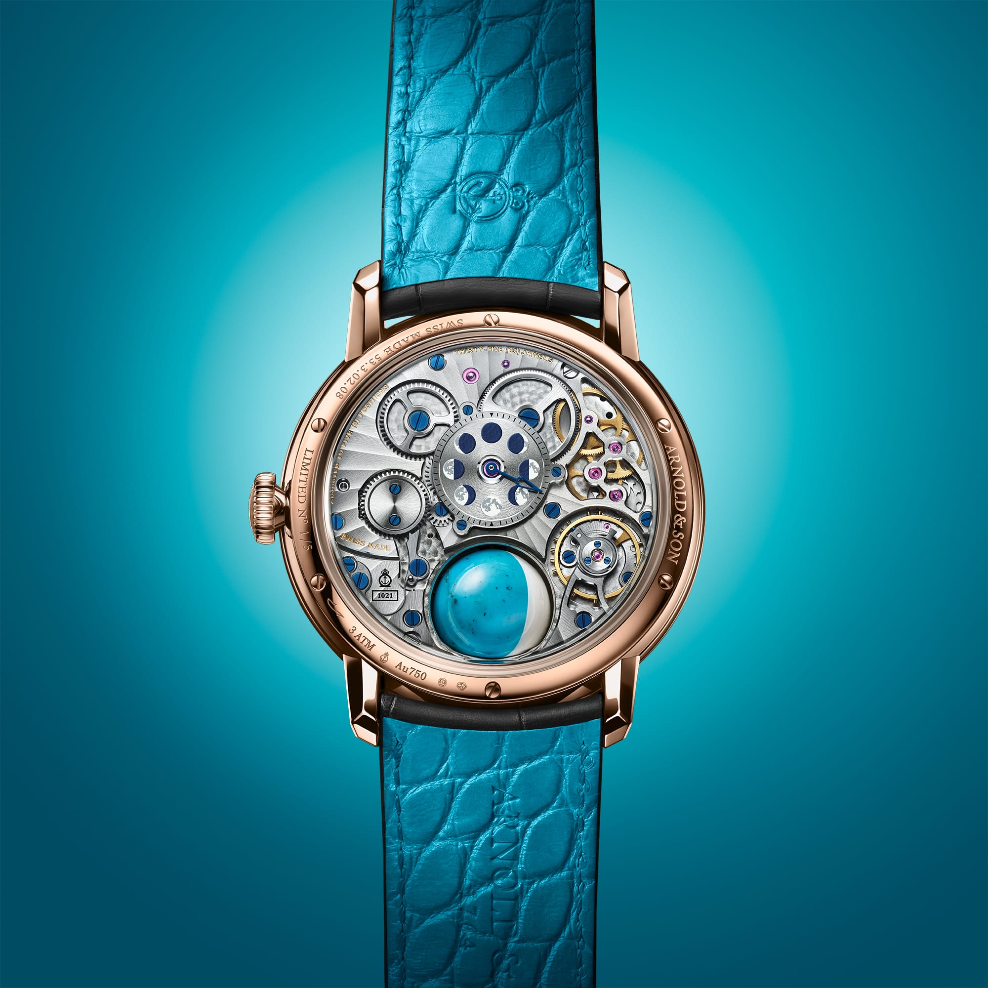 Arnold & Son Luna Magna Red Gold 5N Turquoise
