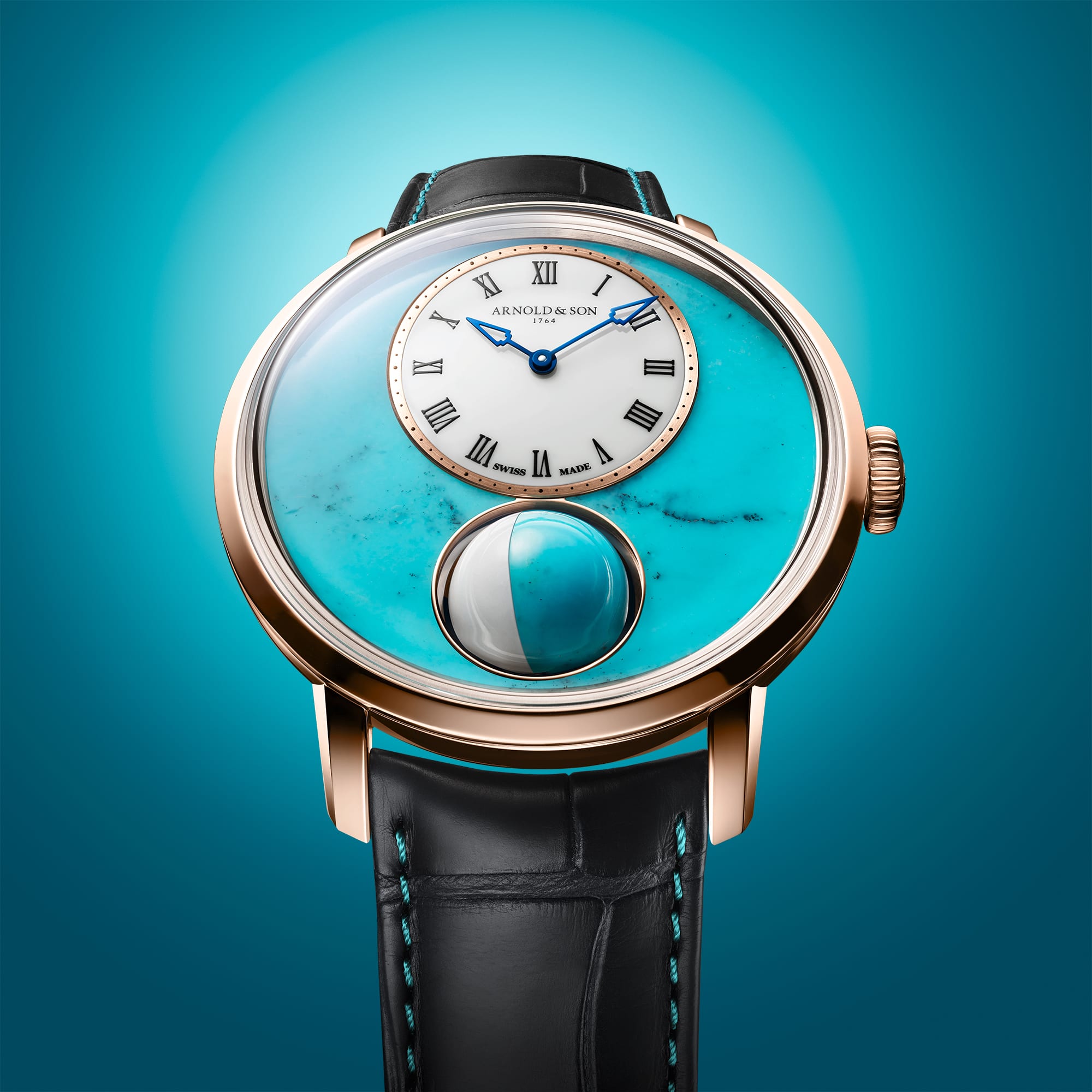 Arnold & Son Luna Magna Red Gold 5N Turquoise