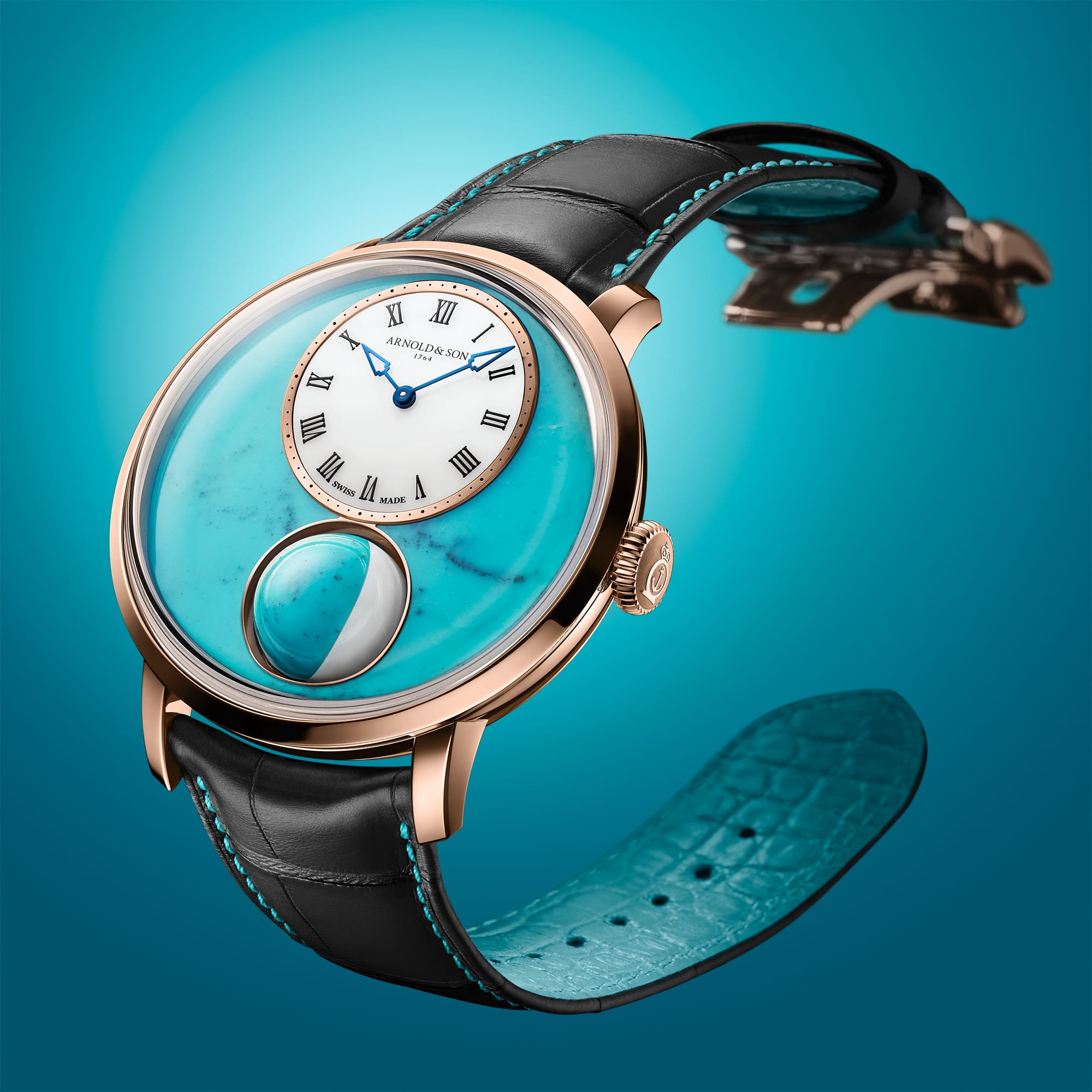Arnold & Son Luna Magna Red Gold 5N Turquoise