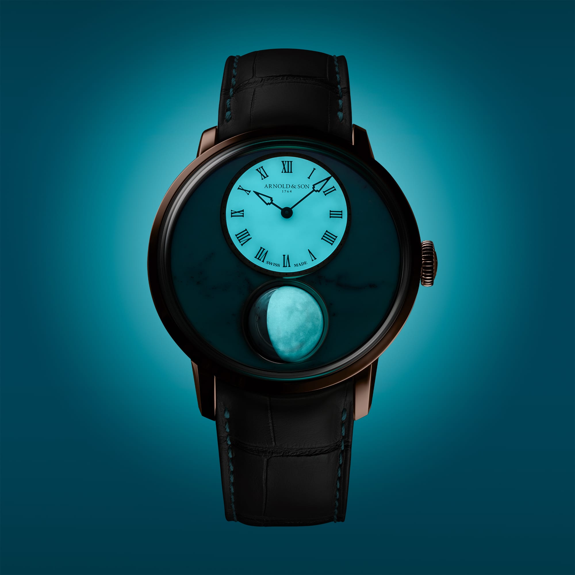 Arnold & Son Luna Magna Red Gold 5N Turquoise