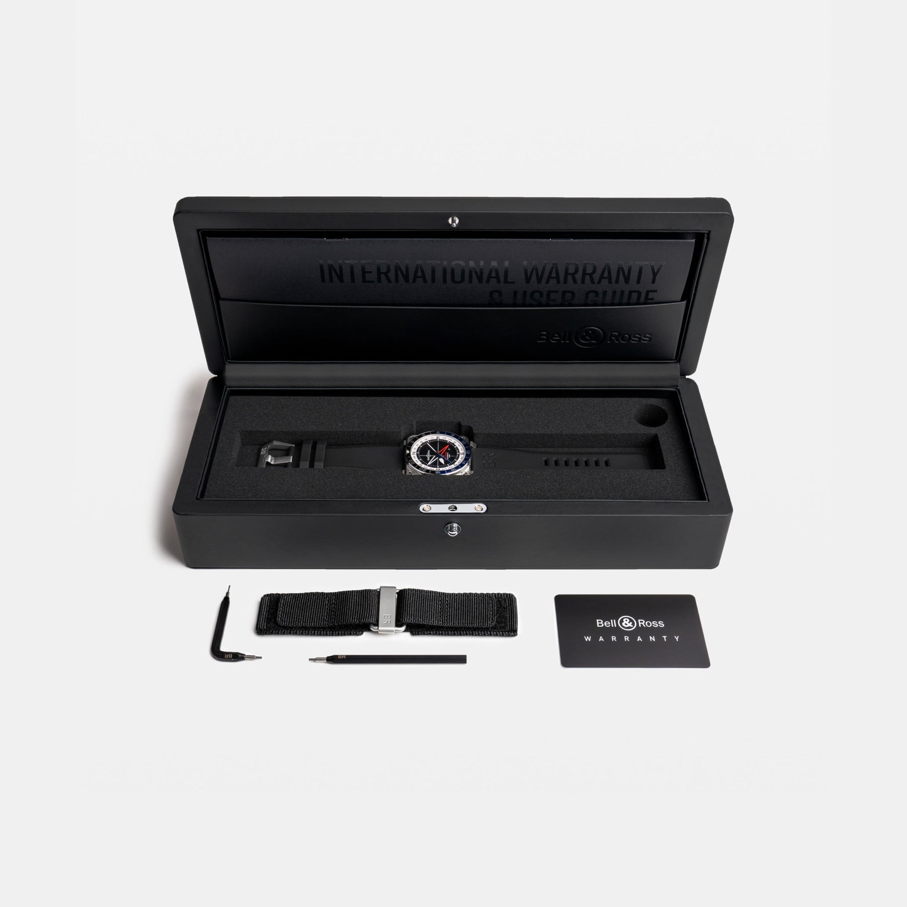 Bell & Ross BR0393-COM-ST/SRB BR-03 GMT Compass on Rubber Strap