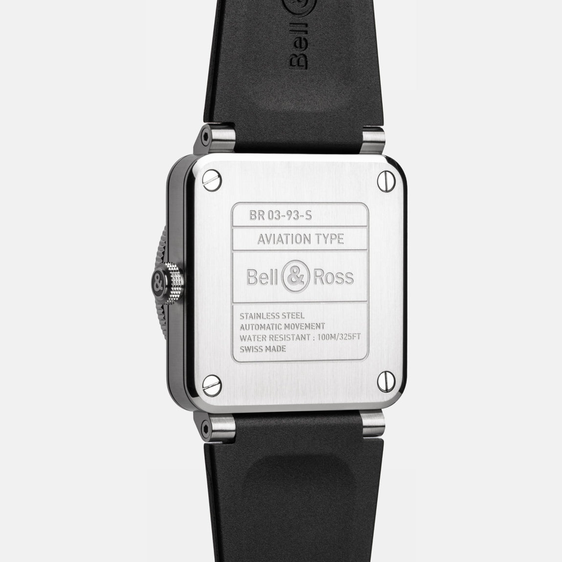 Bell & Ross BR0393-COM-ST/SRB BR-03 GMT Compass on Rubber Strap