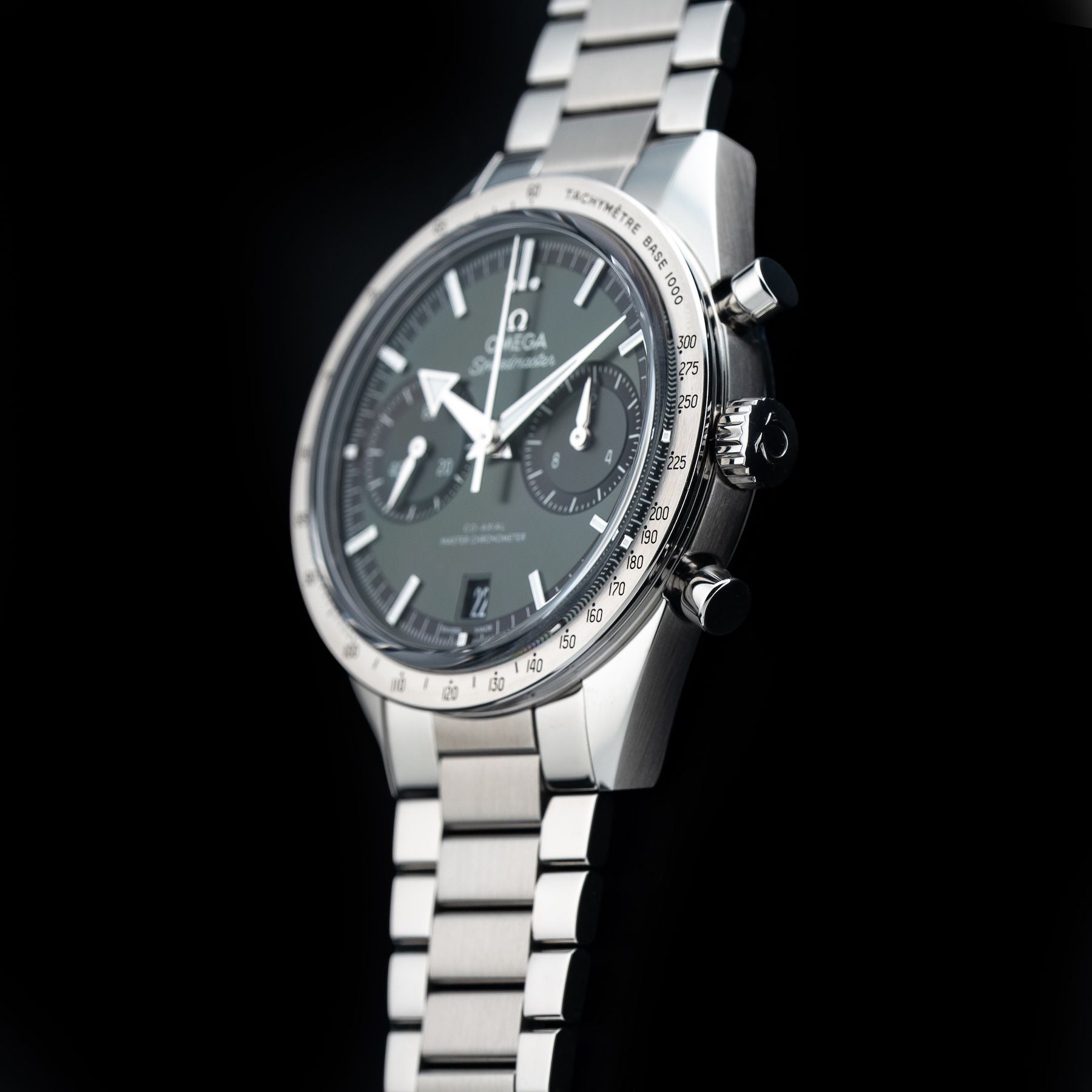 Omega 332.10.41.51.10.001 Speedmaster 57 Coaxial Chronometer Chronograph Green Dial 40.5Mm on Bracelet