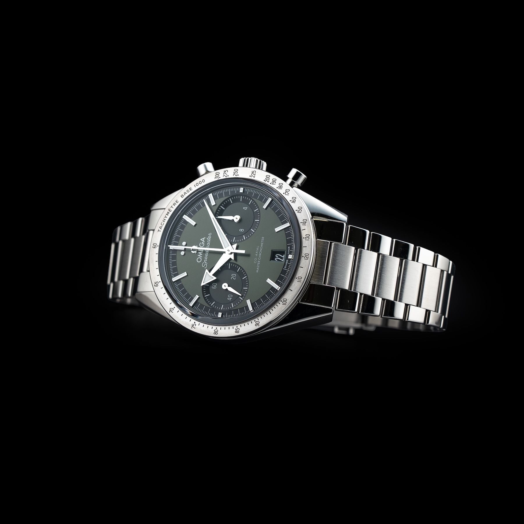 Omega 332.10.41.51.10.001 Speedmaster 57 Coaxial Chronometer Chronograph Green Dial 40.5Mm on Bracelet