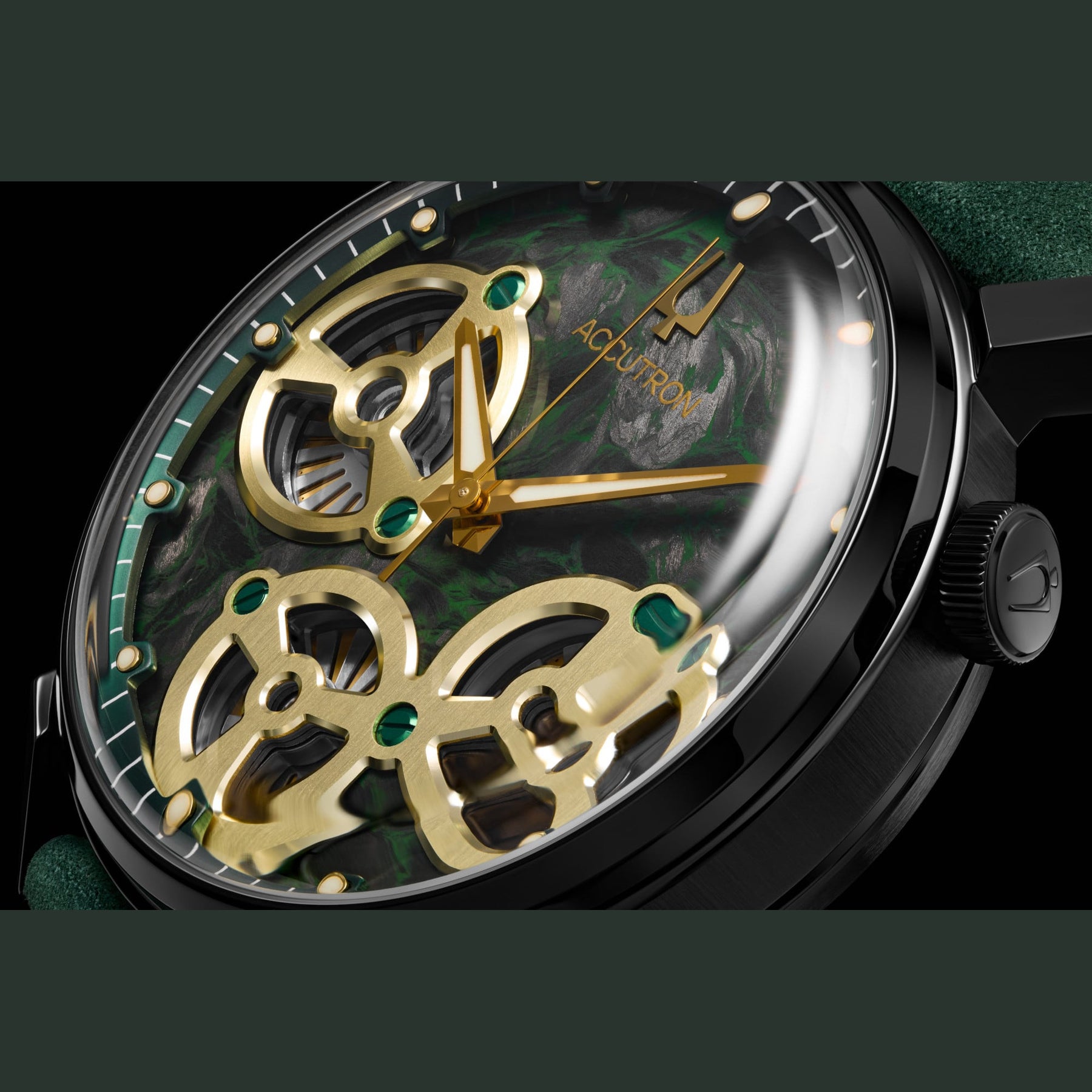 Accutron 28A210 Forged Carbon Green