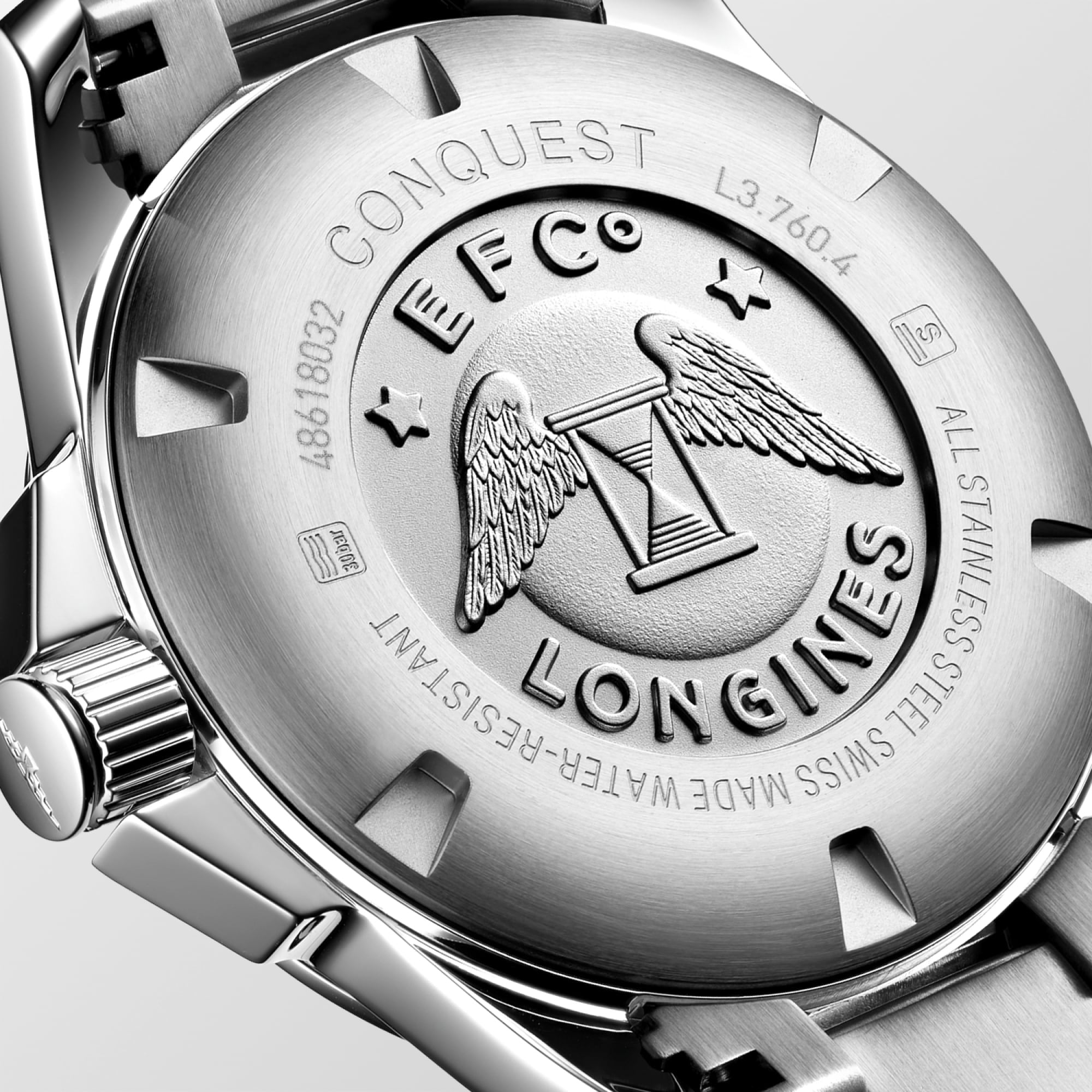 Longines L3.760.4.76.6 Conquest Silver Dial on Bracelet