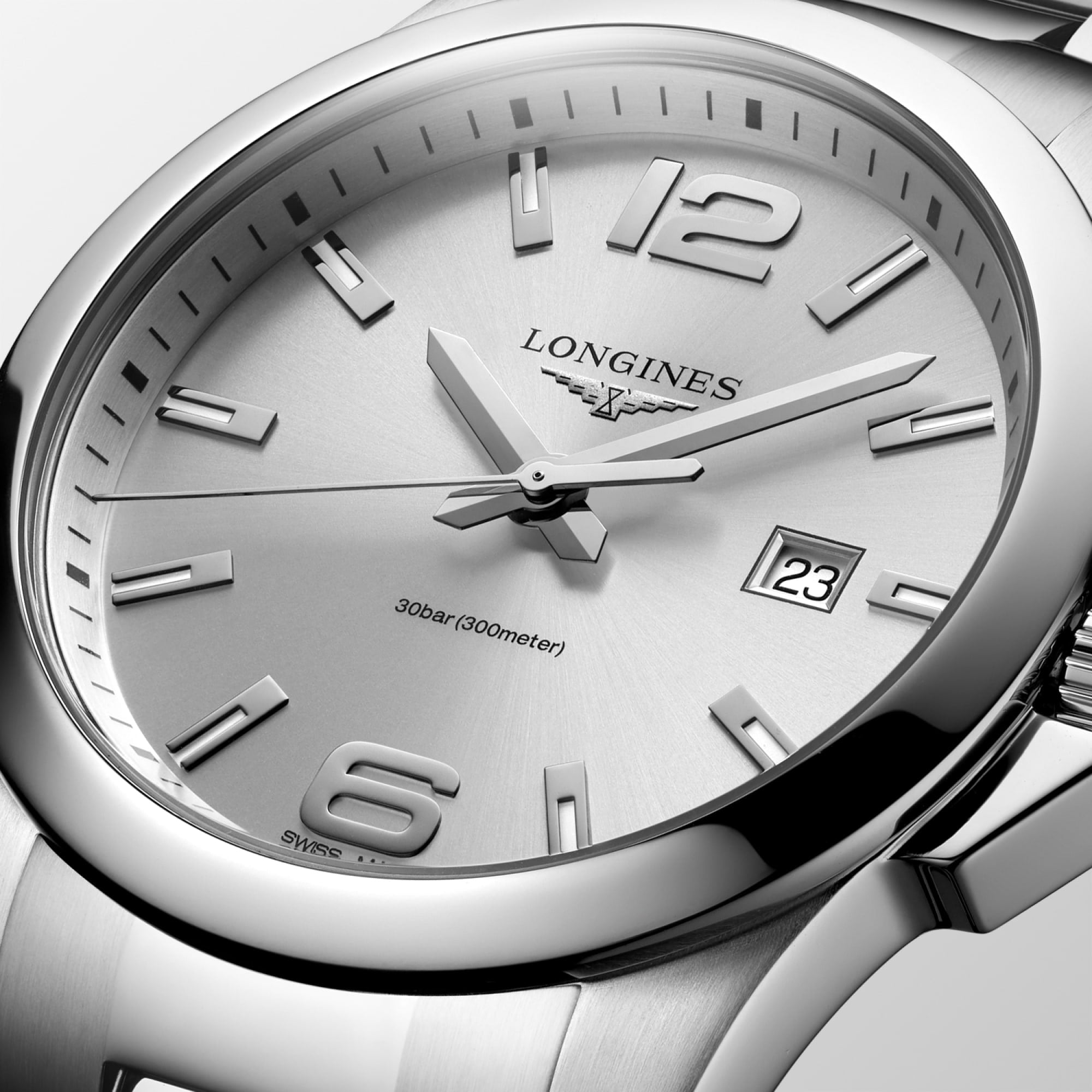 Longines L3.760.4.76.6 Conquest Silver Dial on Bracelet