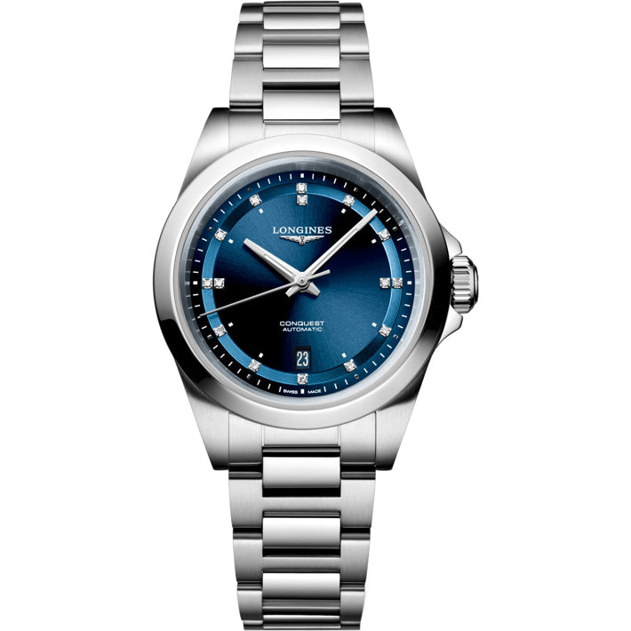 Longines L3.320.4.97.6 Conquest Blue Dial on Bracelet