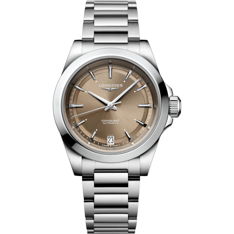 Longines L3.430.4.62.6 Conquest Sunray Brown Dial on Bracelet