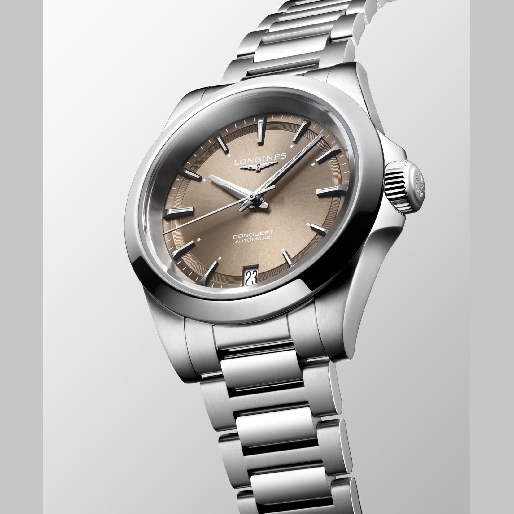 Longines L3.430.4.62.6 Conquest Sunray Brown Dial on Bracelet