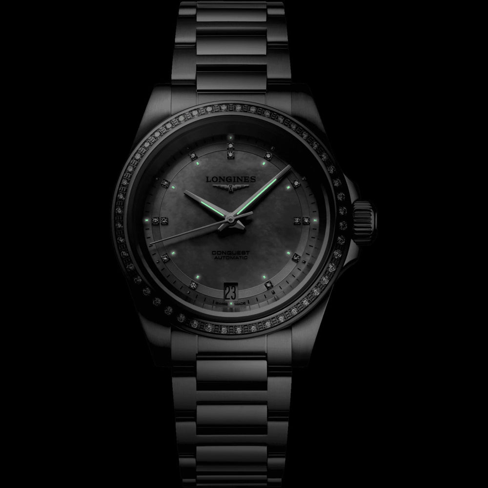 Longines Conquest 2023 L3.430.0.87.6 White Mother-of pearl Dial on Bracelet