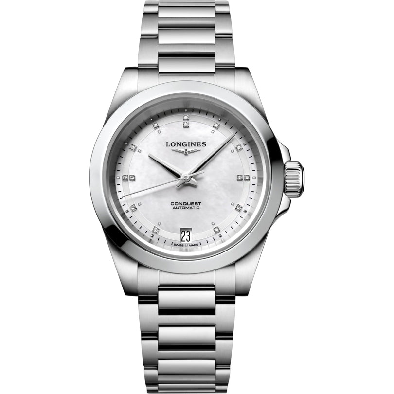 Longines L3.430.4.87.6 Conquest White Dial on Bracelet