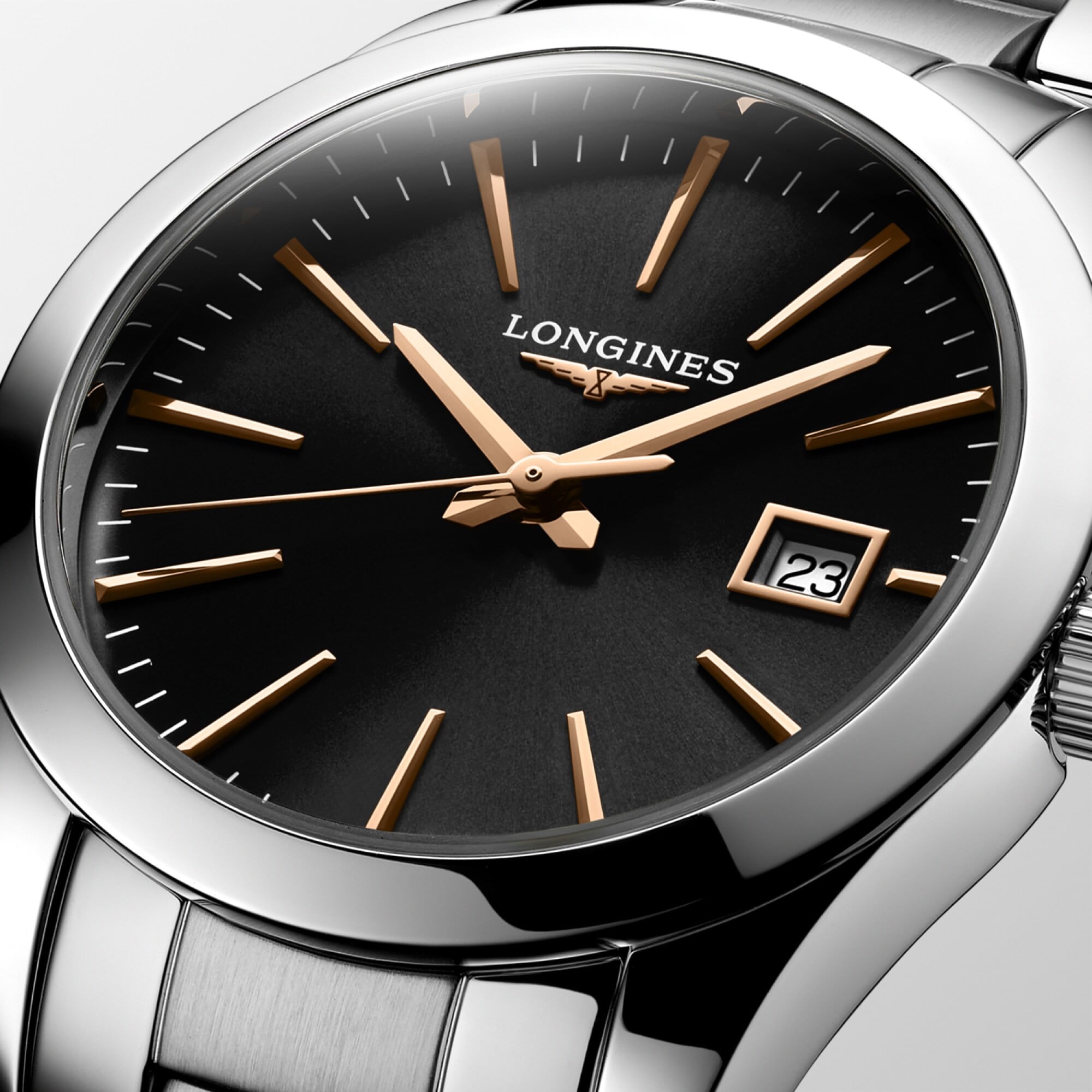 Longines Conquest Classic Black Dial on Bracelet L2.286.4.52.6