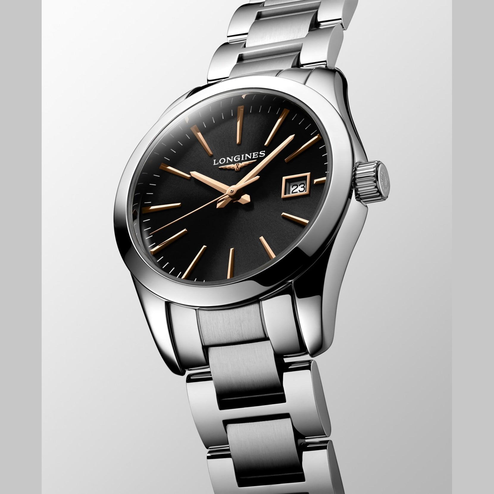 Longines Conquest Classic Black Dial on Bracelet L2.286.4.52.6