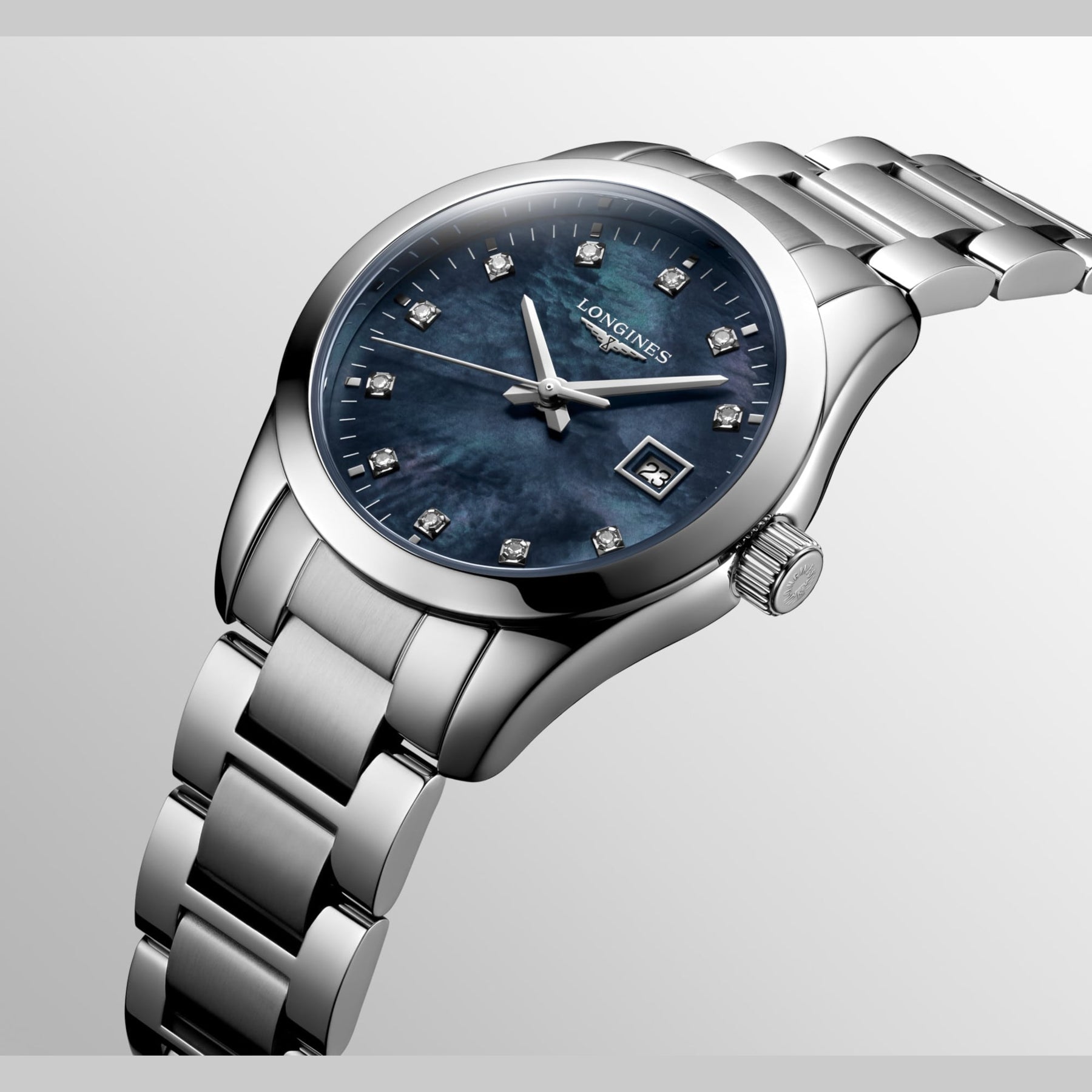 Longines  L2.286.4.88.6 Conquest Classic Black Mother-of-pearl Dial on Bracelet