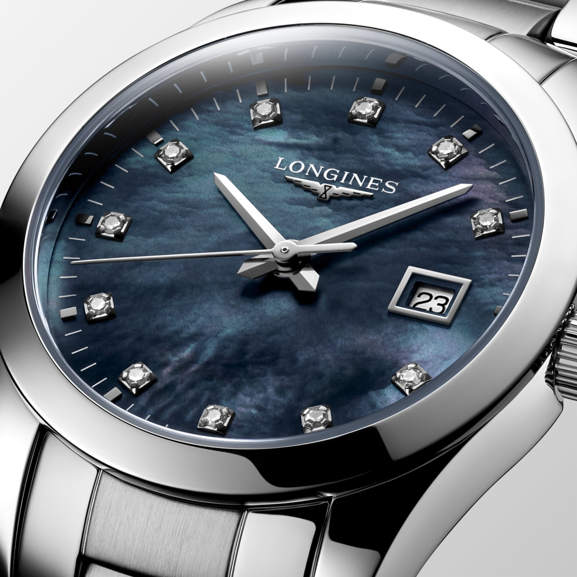 Longines  L2.286.4.88.6 Conquest Classic Black Mother-of-pearl Dial on Bracelet
