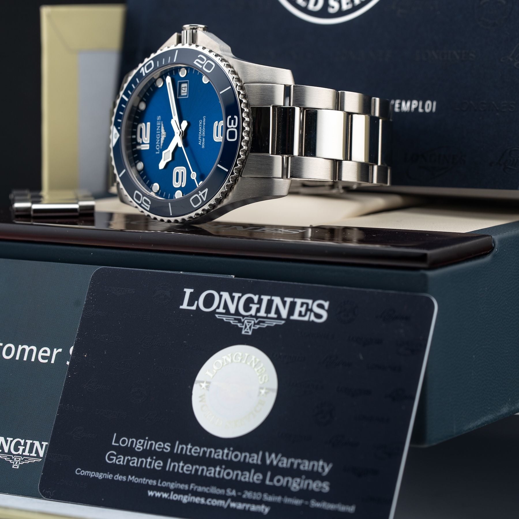 Longines L3.781.4.96.6 Hydroconquest Blue Dial on Bracelet