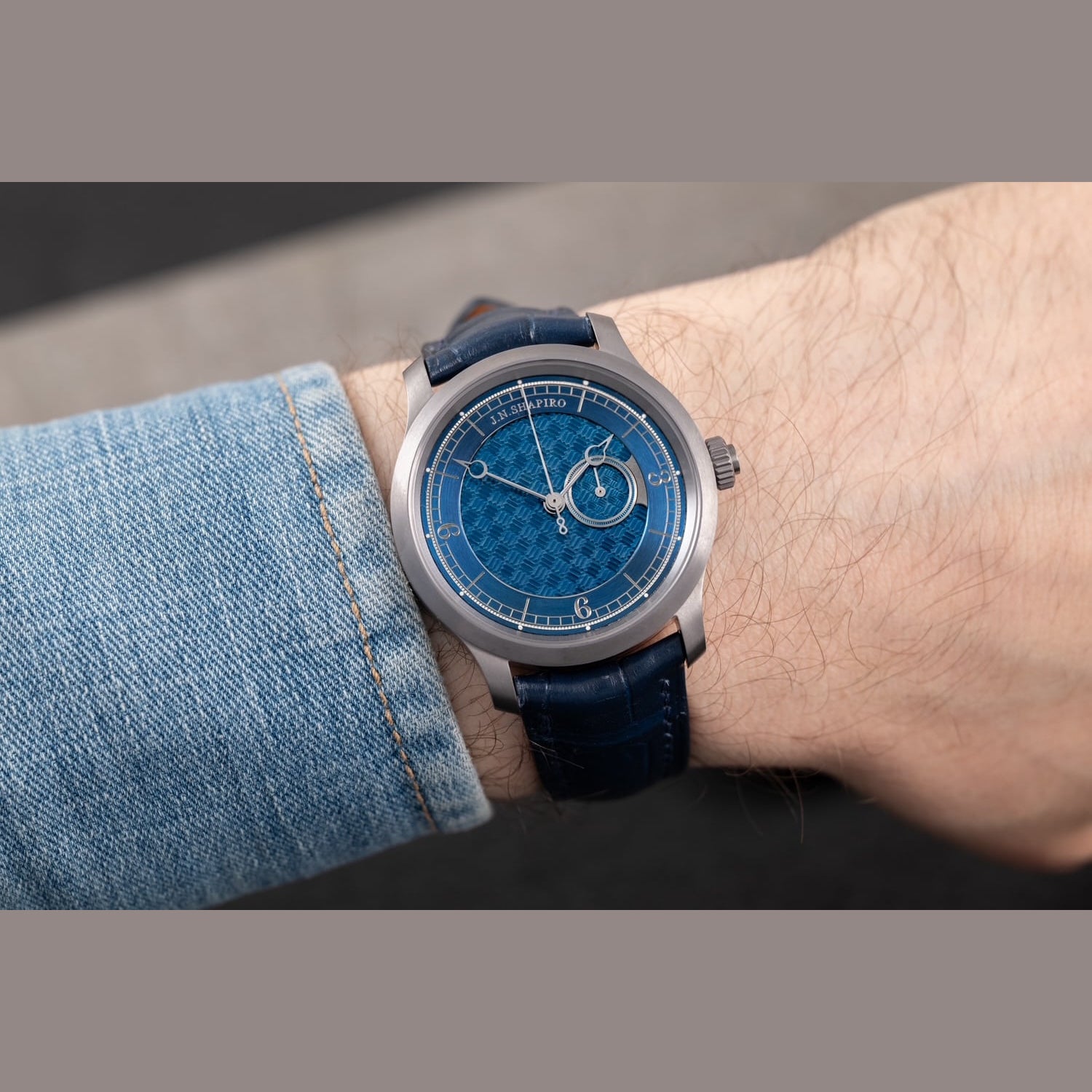J.N. Shapiro Infinity Tantalum Guilloched and Blued Zirconium Dial