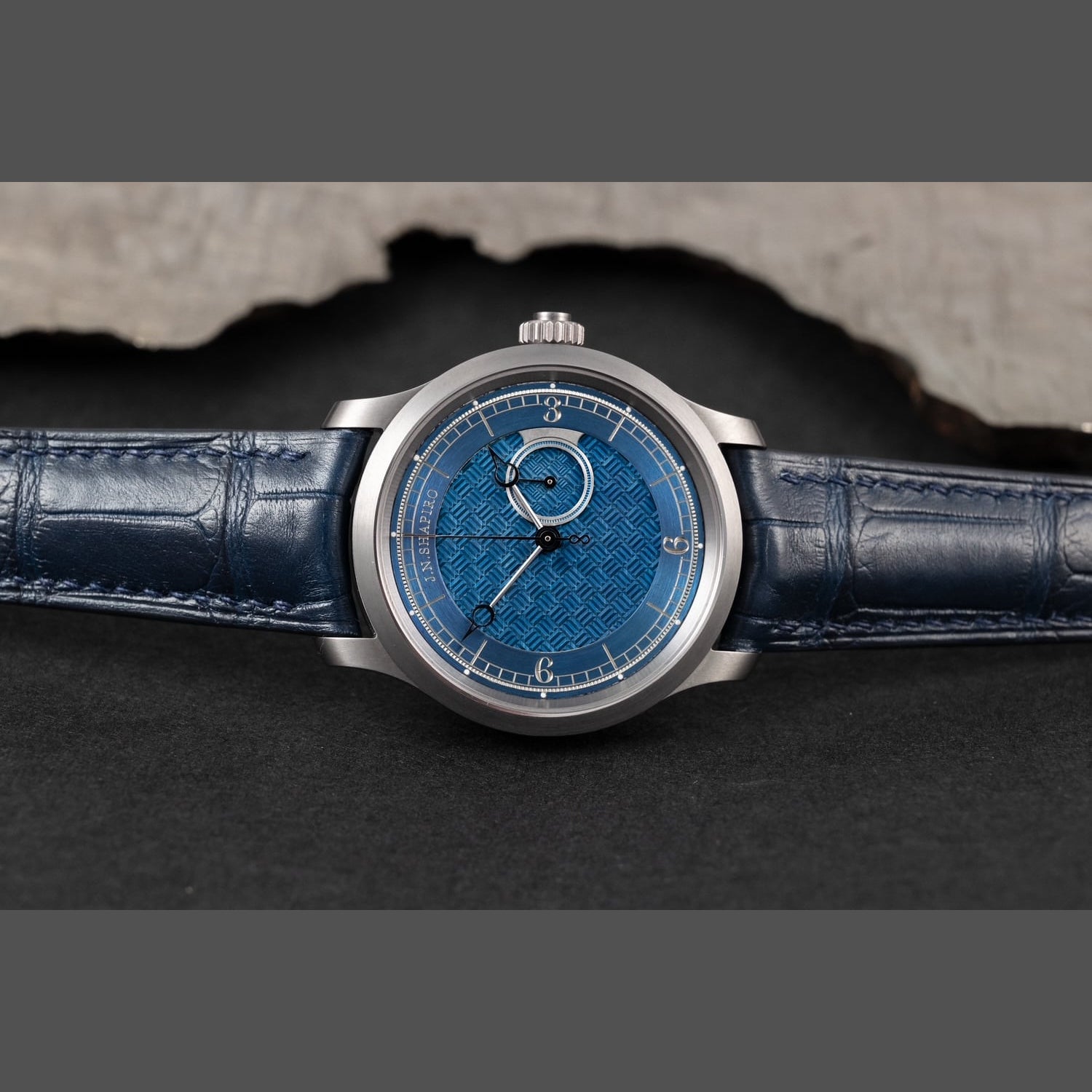 J.N. Shapiro Infinity Tantalum Guilloched and Blued Zirconium Dial