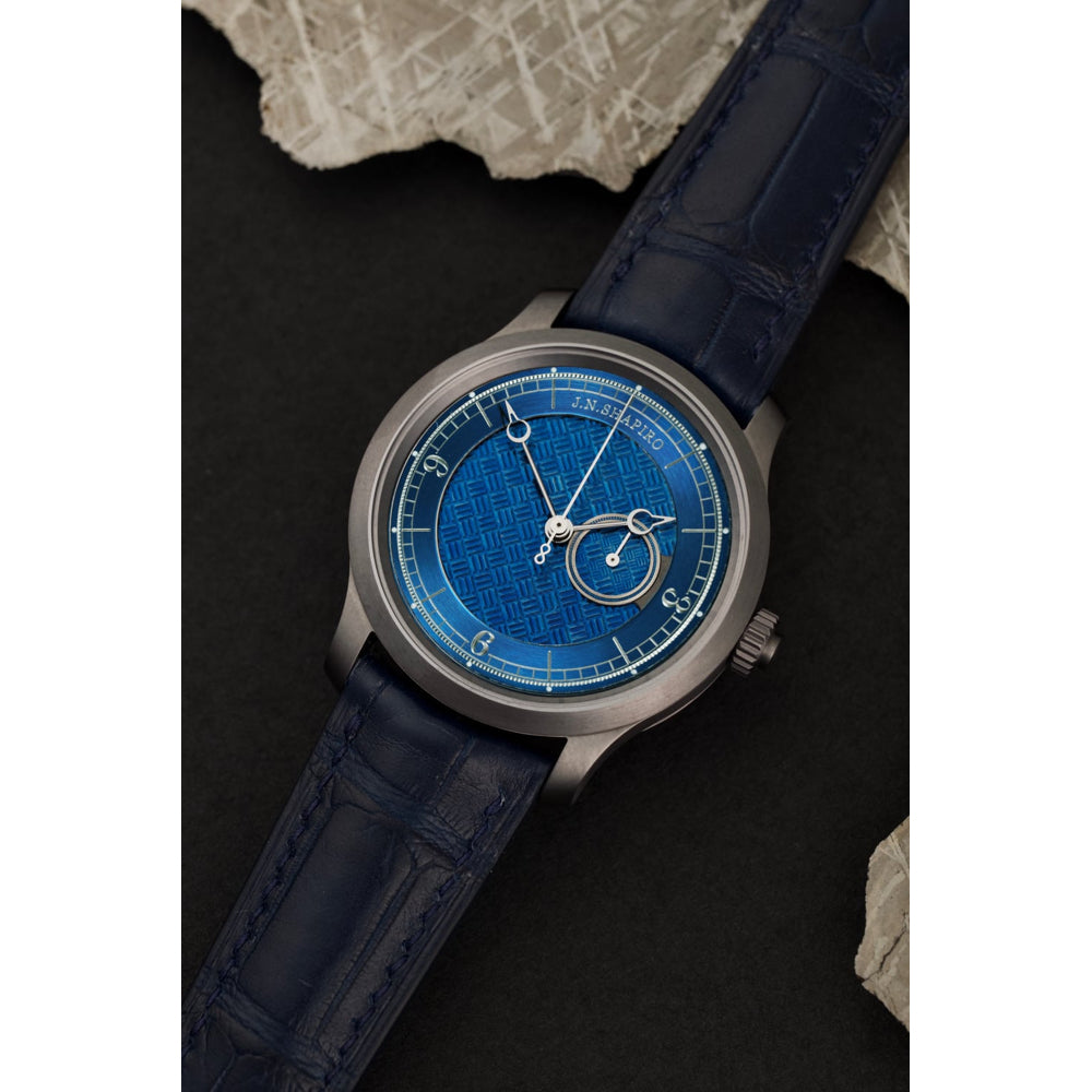 J.N. Shapiro Infinity Tantalum Guilloched and Blued Zirconium Dial