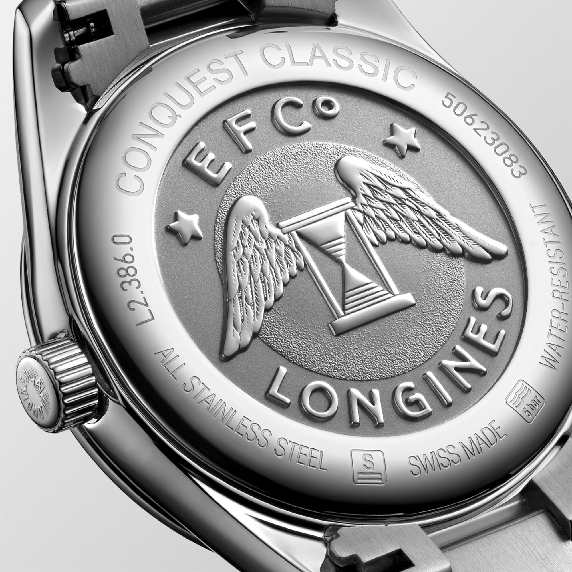 Longines L2.286.0.72.6 Conquest Classic Sunray Silver Dial on Bracelet