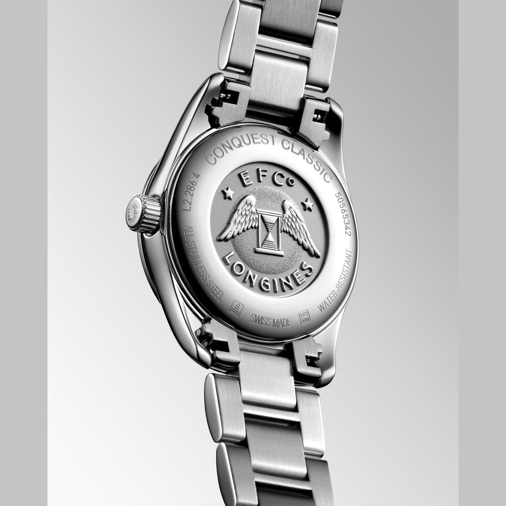 Longines L2.286.4.72.6 Conquest Classic Sunray Silver Dial on Bracelet