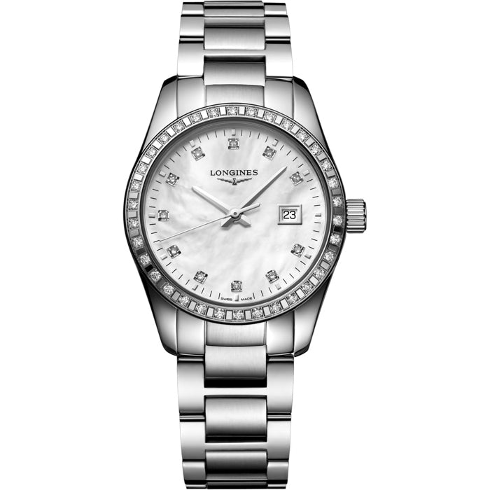 Longines L2.286.0.87.6 Conquest Classic White Mother-of-pearl Dial on Bracelet