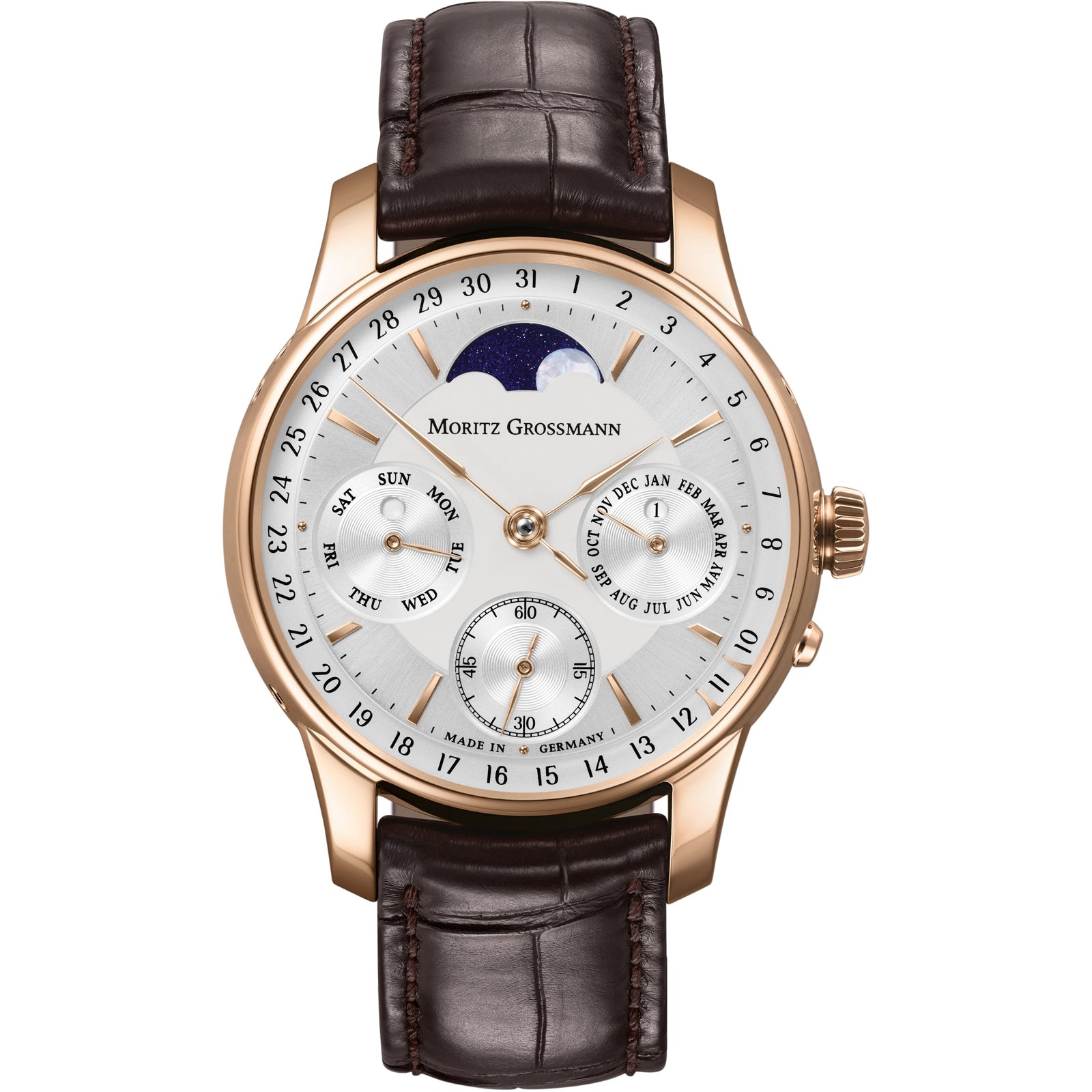 Moritz Grossmann Perpetual Calendar Rose Gold Argenté