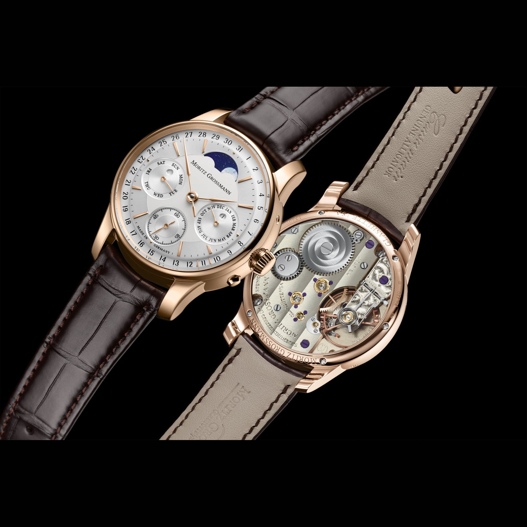 Moritz Grossmann Perpetual Calendar Rose Gold Argenté