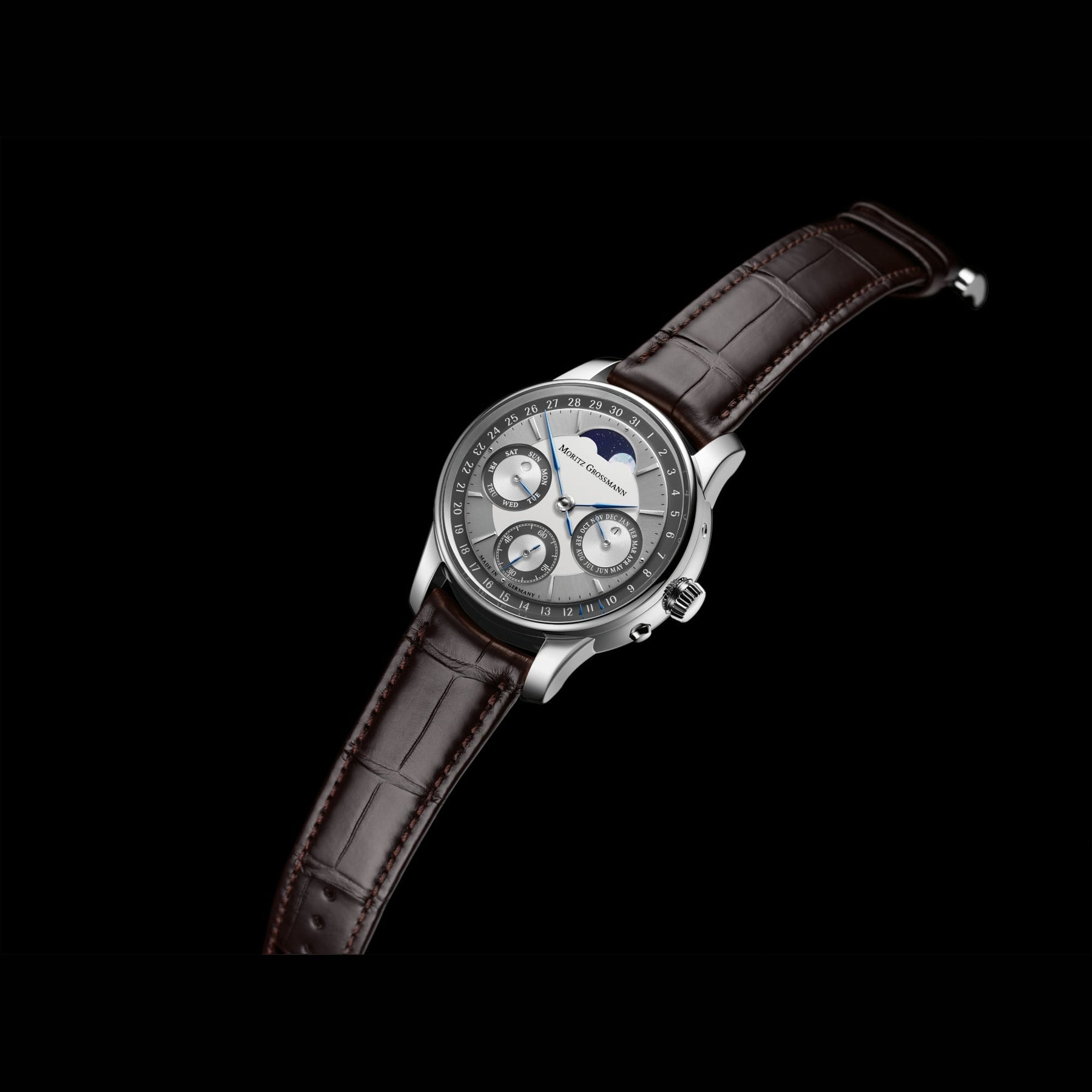 Moritz Grossmann Perpetual Calendar Platinum Argenté Anthracite