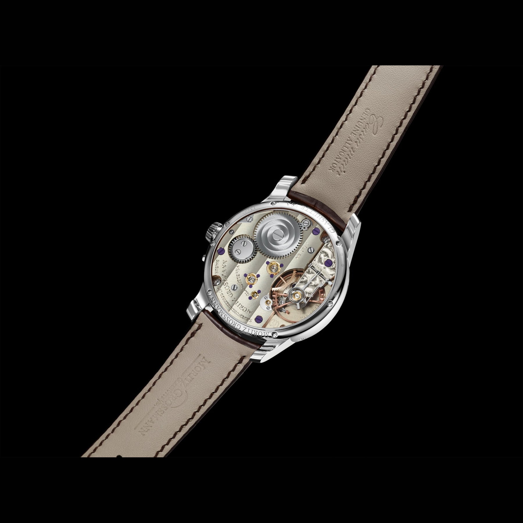 Moritz Grossmann Perpetual Calendar Platinum Argenté Anthracite