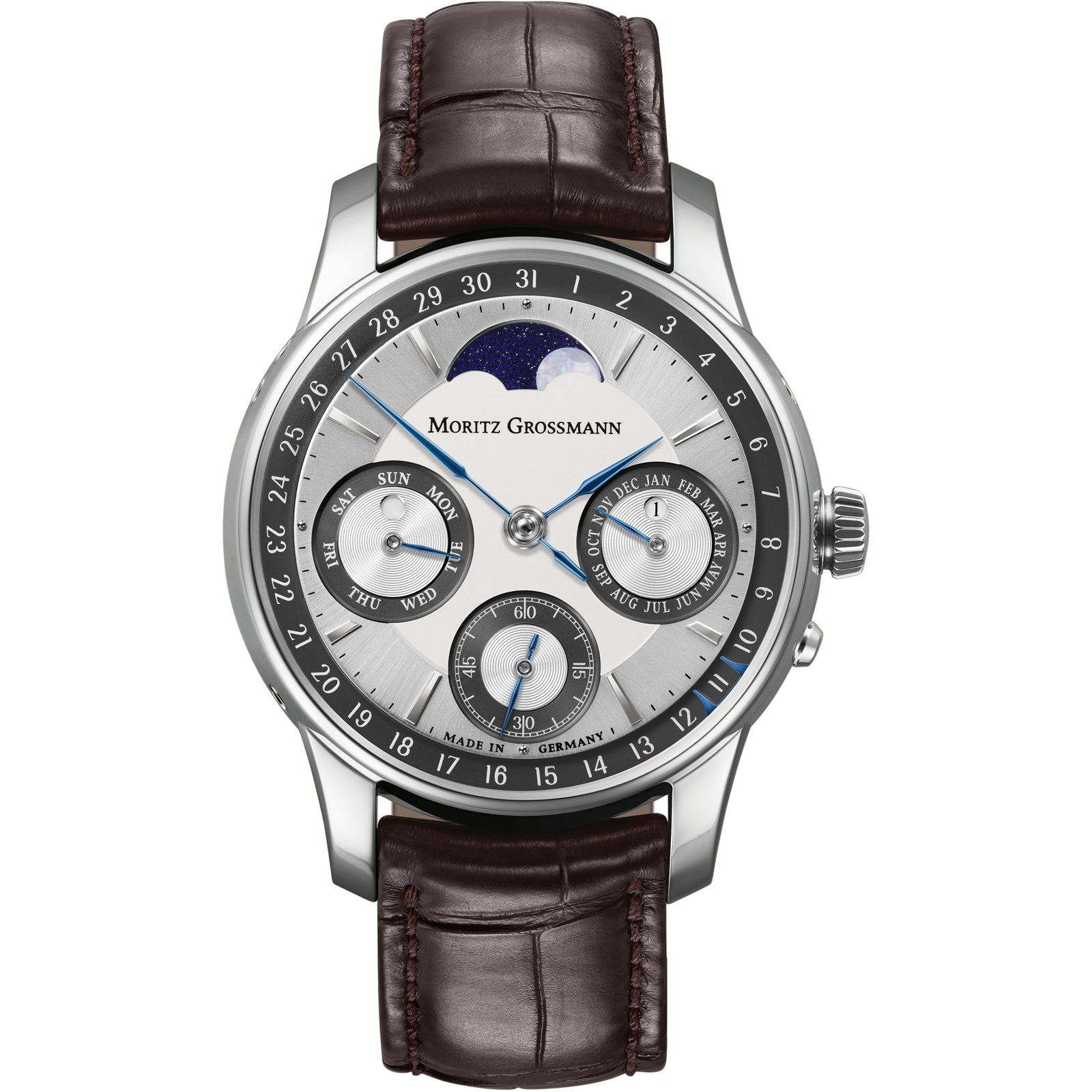 Moritz Grossmann Perpetual Calendar Platinum Argenté Anthracite