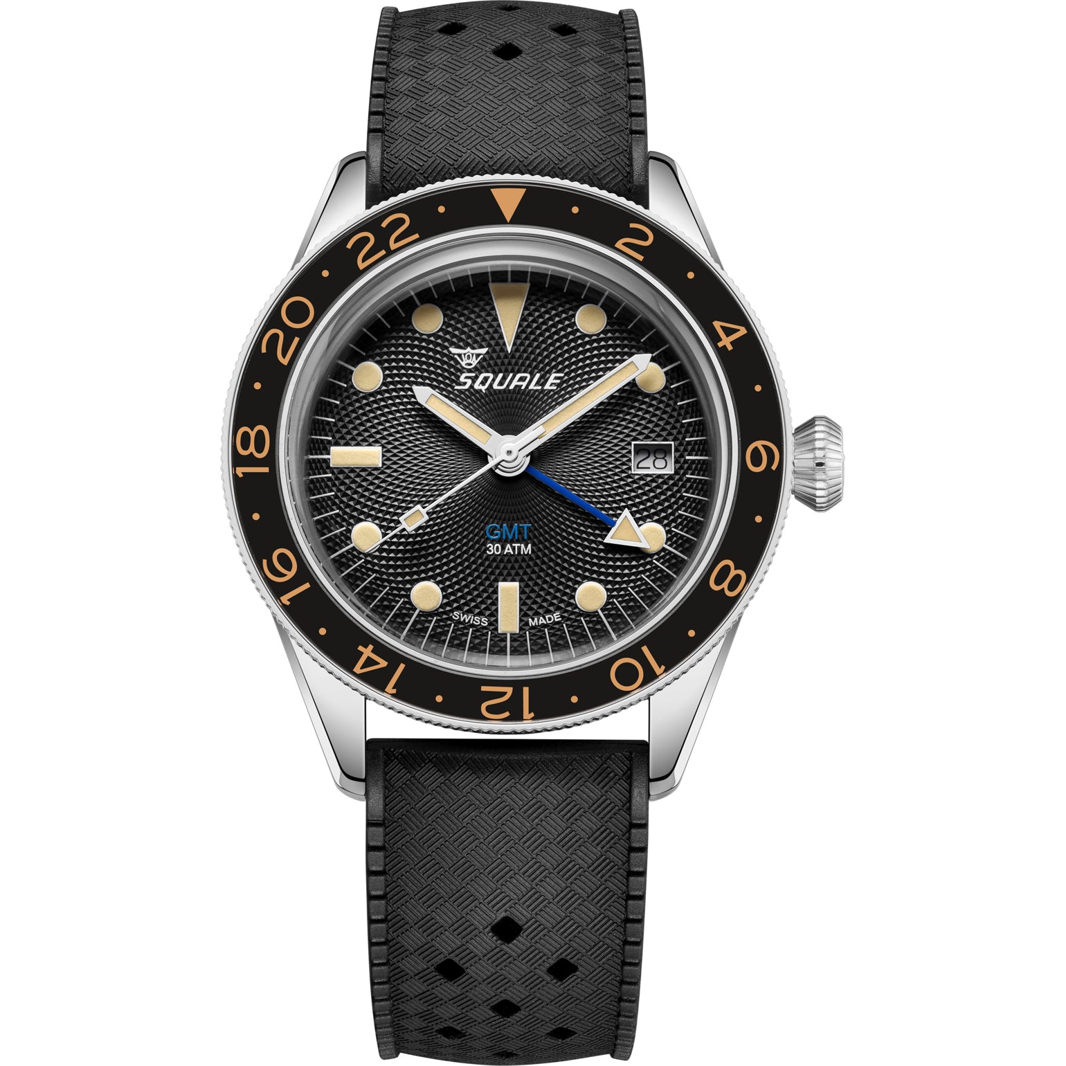 Squale SUB-39 GMT "Blackfin" Black Guilloché U.S. Exclusive