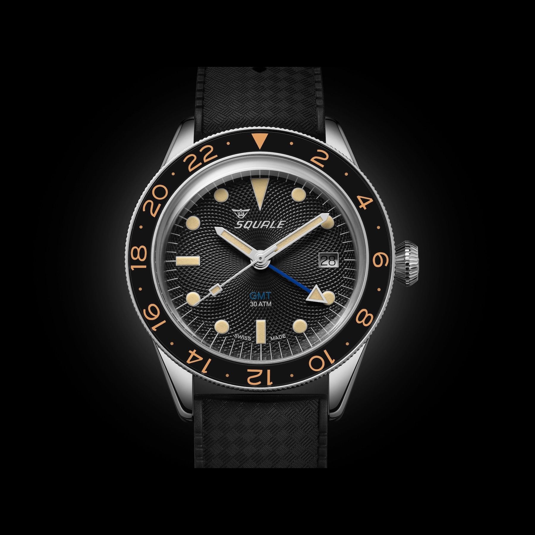 Squale SUB-39 GMT "Blackfin" Black Guilloché U.S. Exclusive