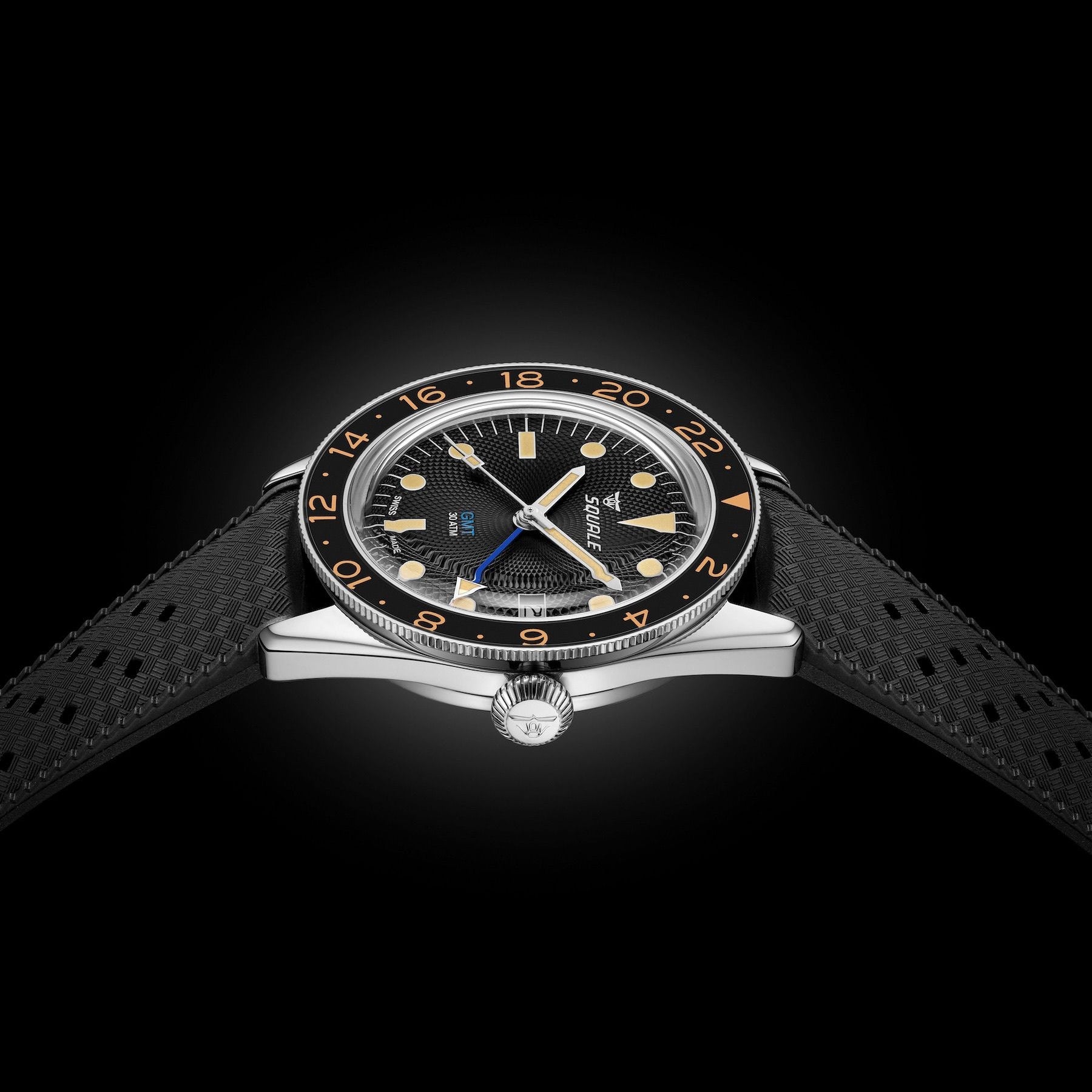 Squale SUB-39 GMT "Blackfin" Black Guilloché U.S. Exclusive