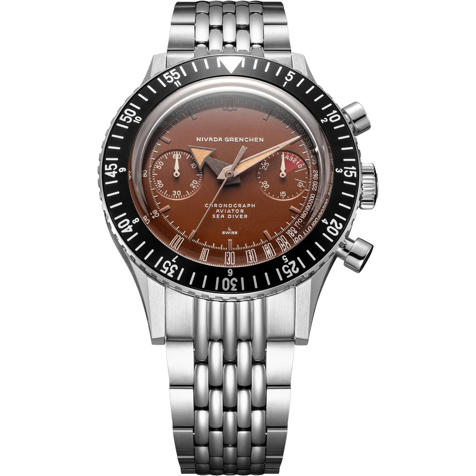 Nivada Grenchen 85141M04 Chronomaster Tropical 41mm on Beads Of Rice Bracelet