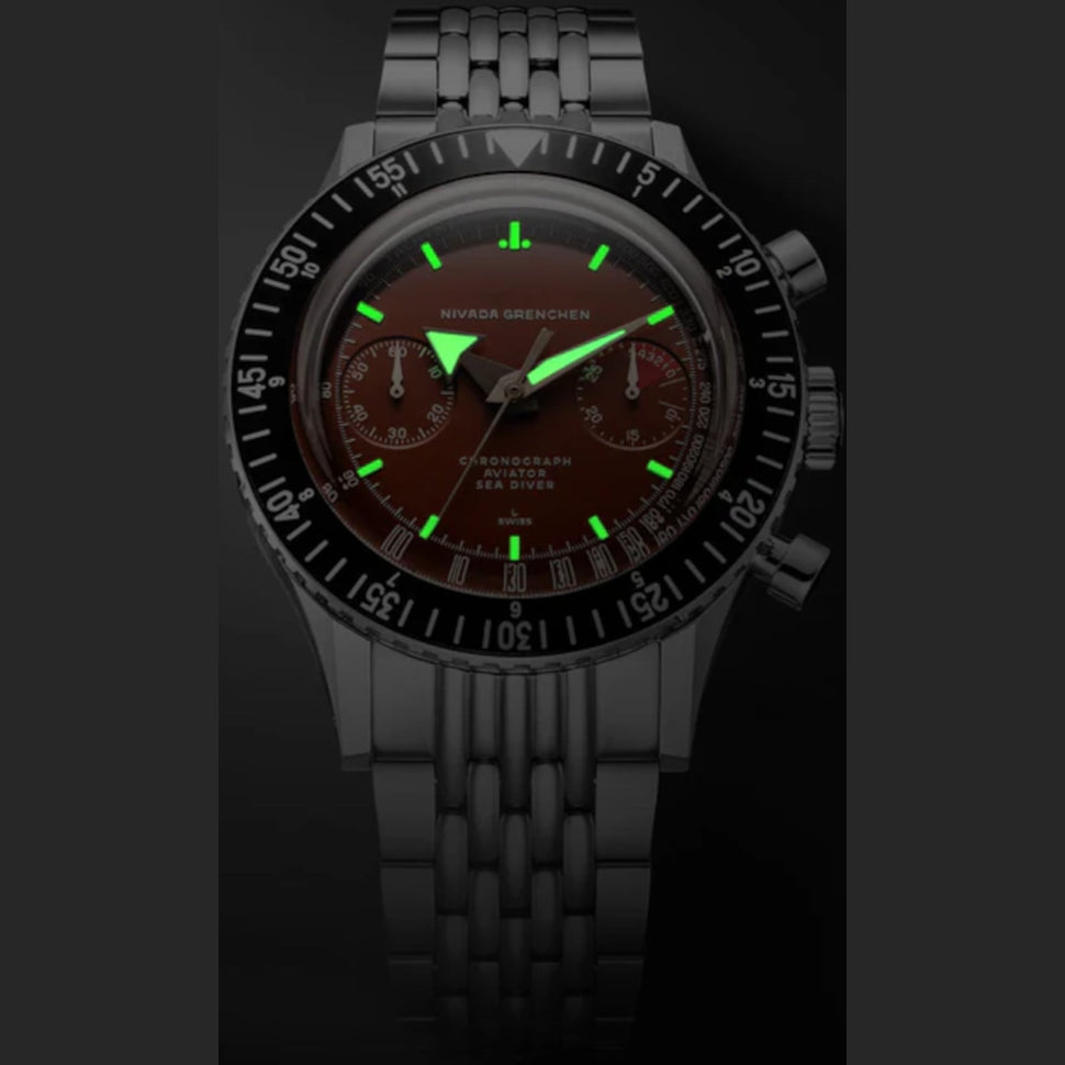 Nivada Grenchen 85141M01 Chronomaster Tropical 41mm on Rubber Tropic Strap
