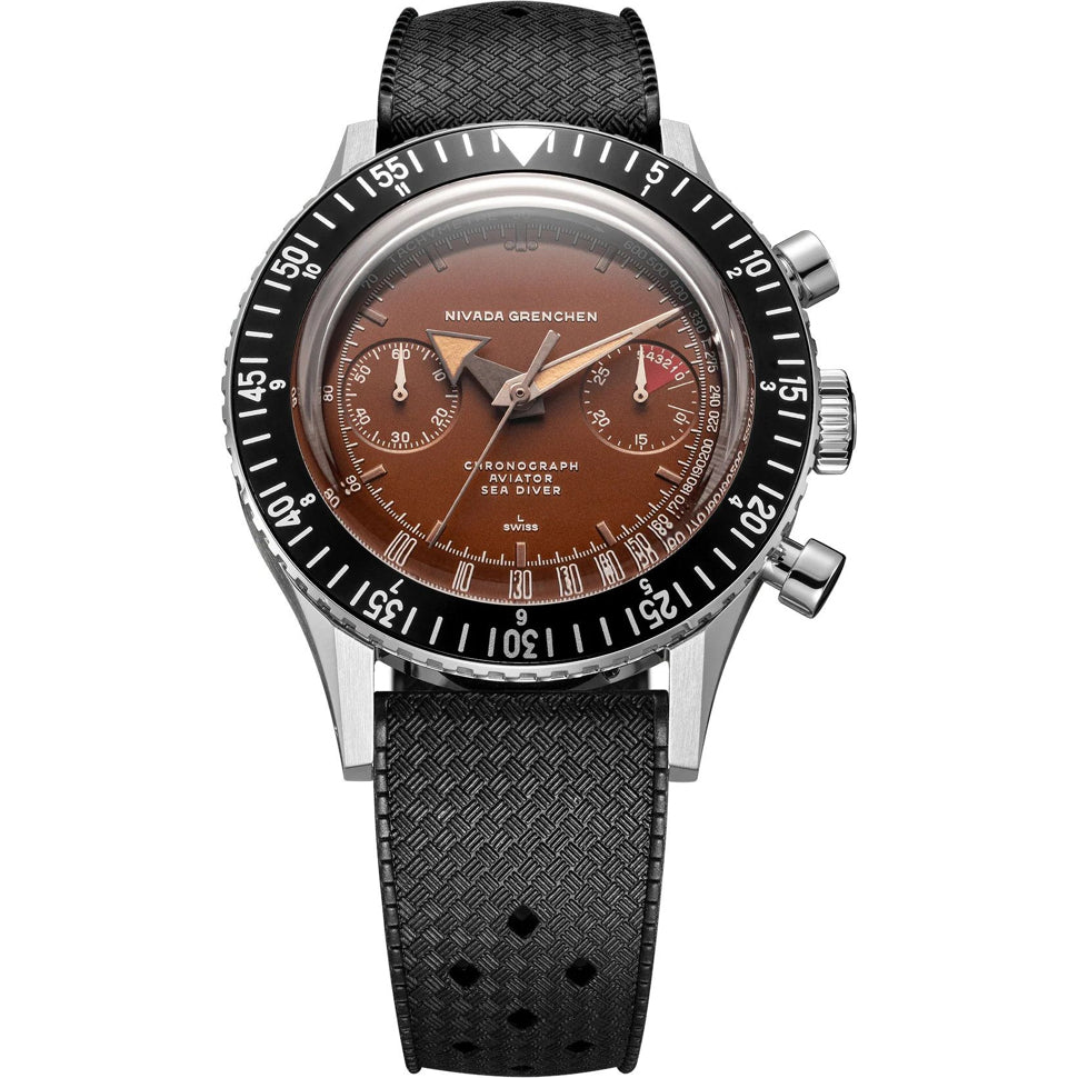 Nivada Grenchen 85141M01 Chronomaster Tropical 41mm on Rubber Tropic Strap