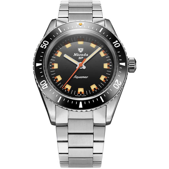 Nivada Grenchen 32068A20 Aquamar Black On Bracelet Flat Link