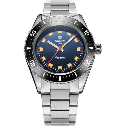 Nivada Grenchen 32074A20 Aquamar Blue on Bracelet Flat Link