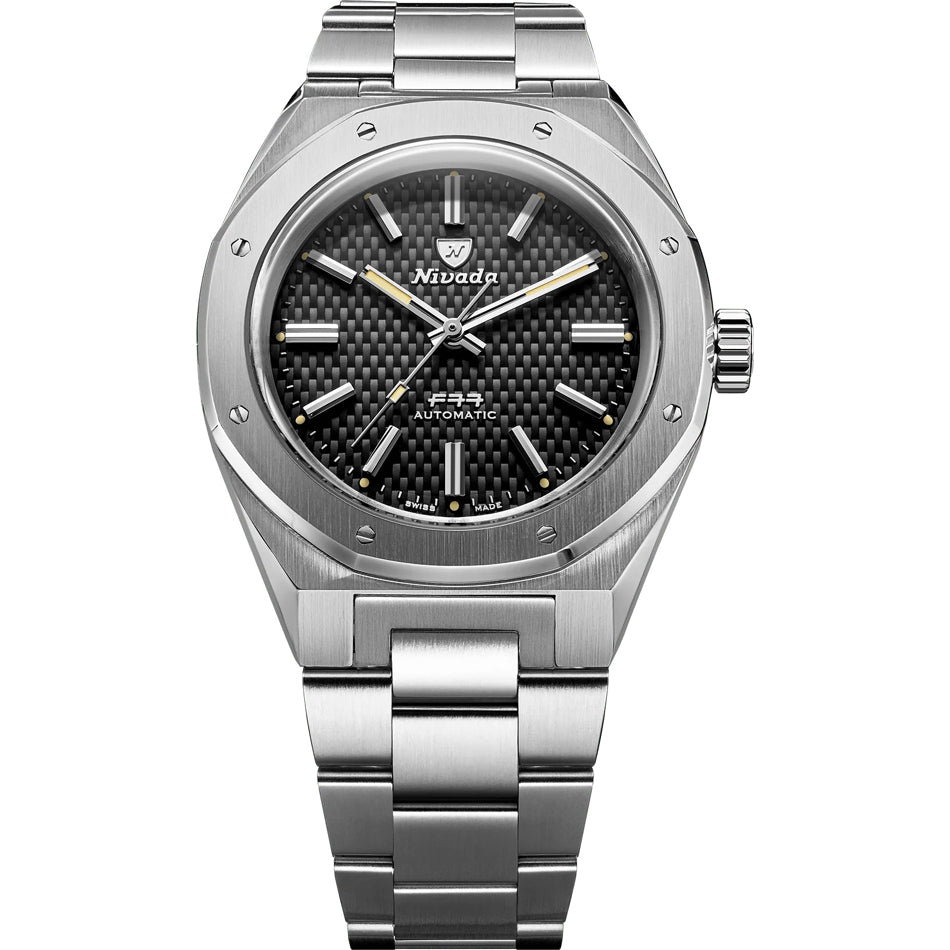 Nivada Grenchen F77 Black No Date 68041A77A - Exquisite Timepieces
