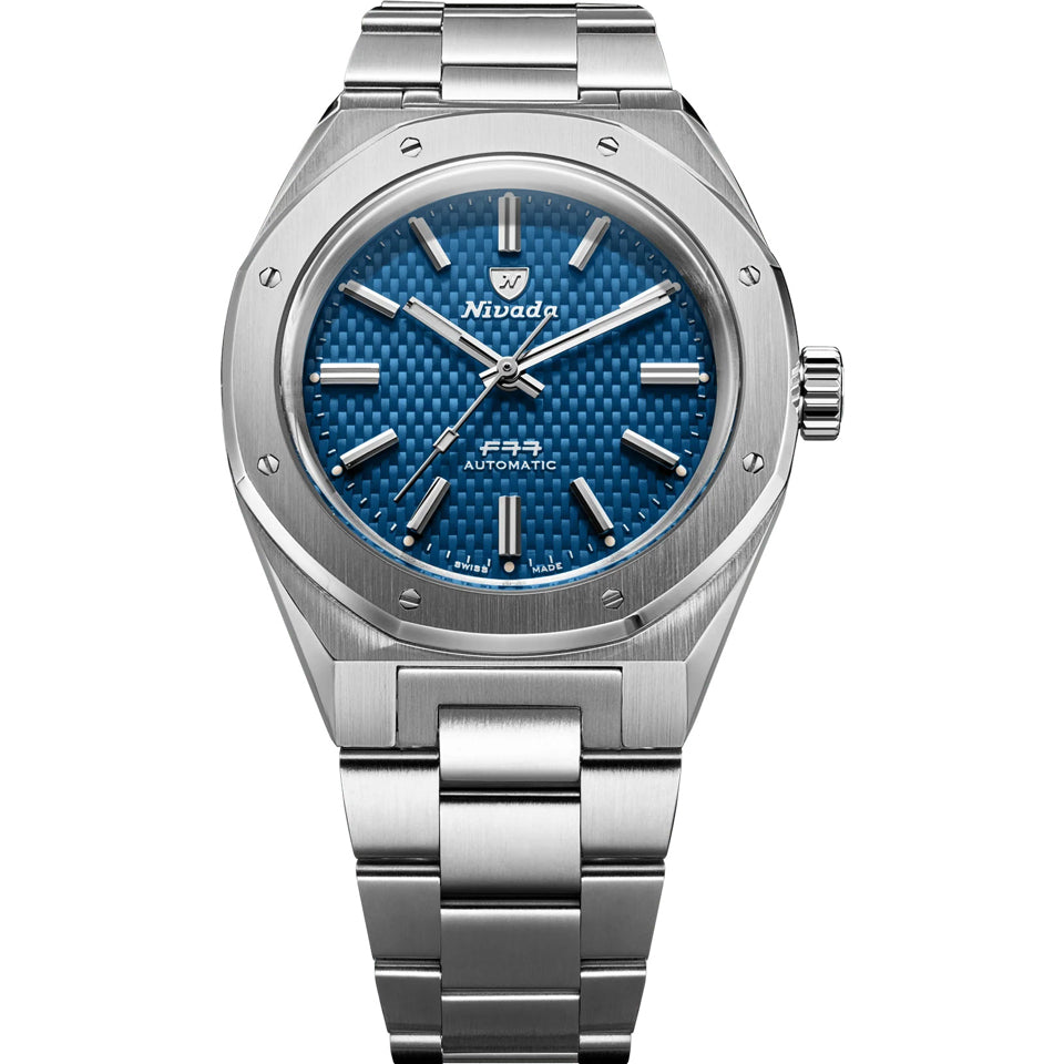 Nivada Grenchen F77 Blue No Date 68041A77B