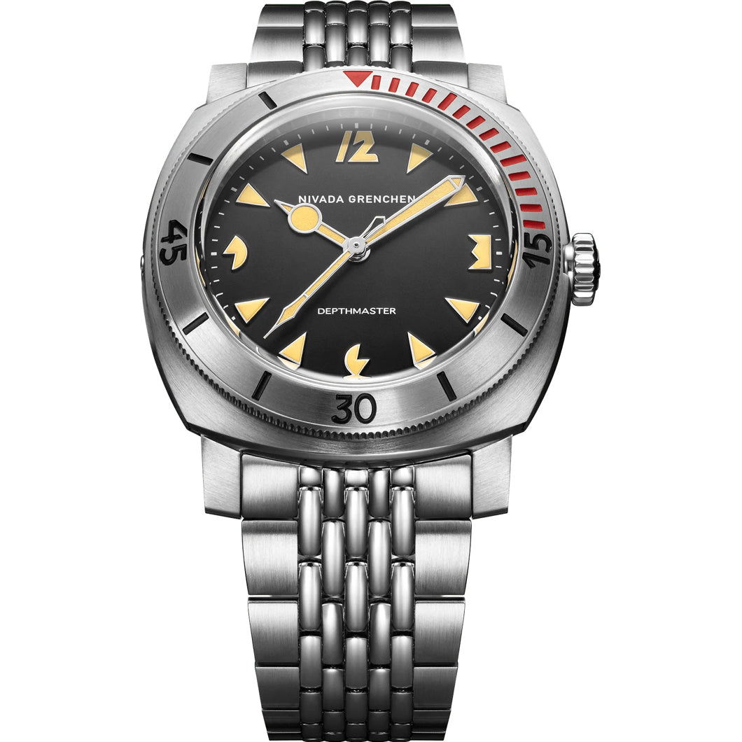 Nivada Grenchen 14200A04 Pacman Depthmaster 42mm on Beads of Rice Bracelet